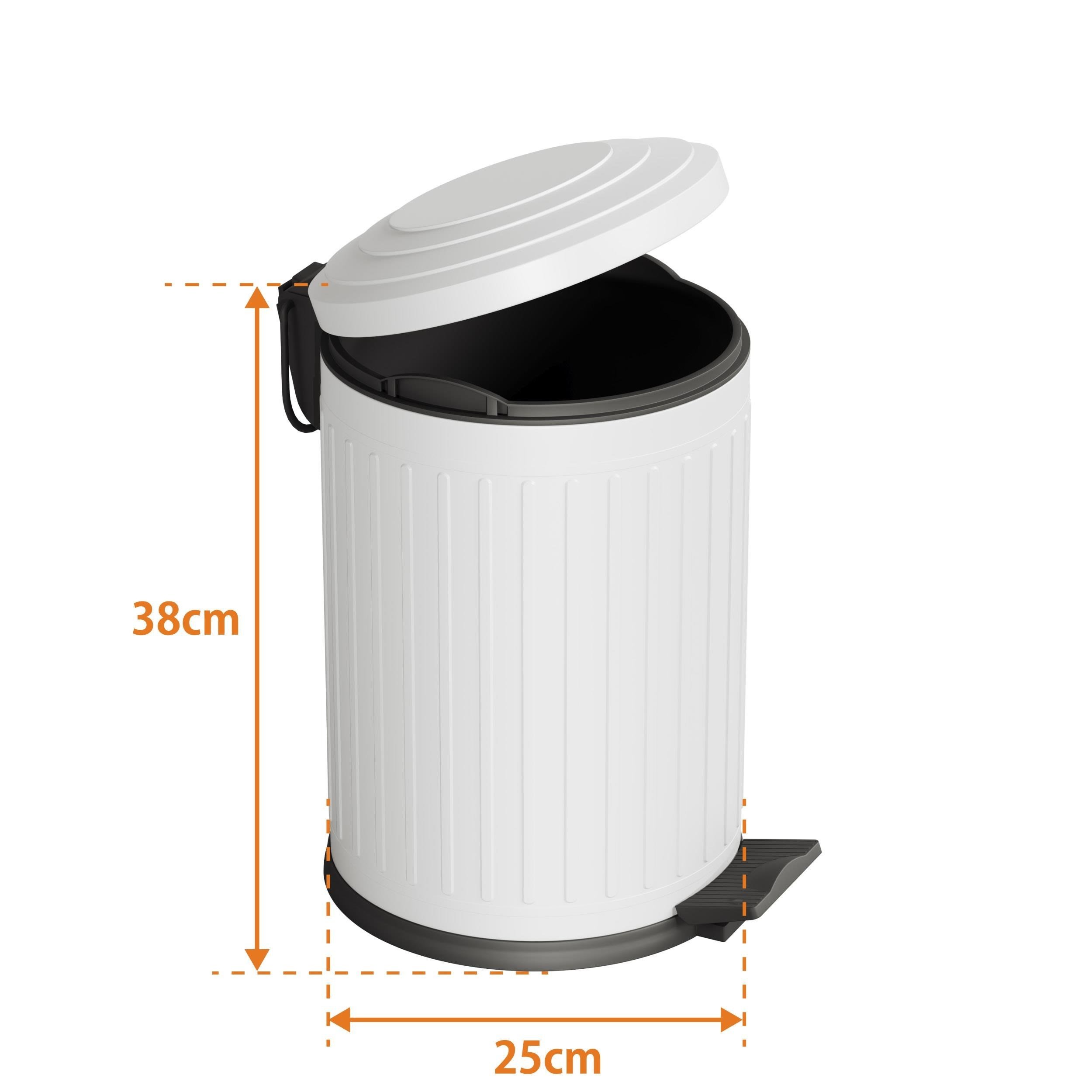 Aqua Bagno Midas Çöp Kovası - Pedallı 12lt, Beyaz | 35.22.57.02.04