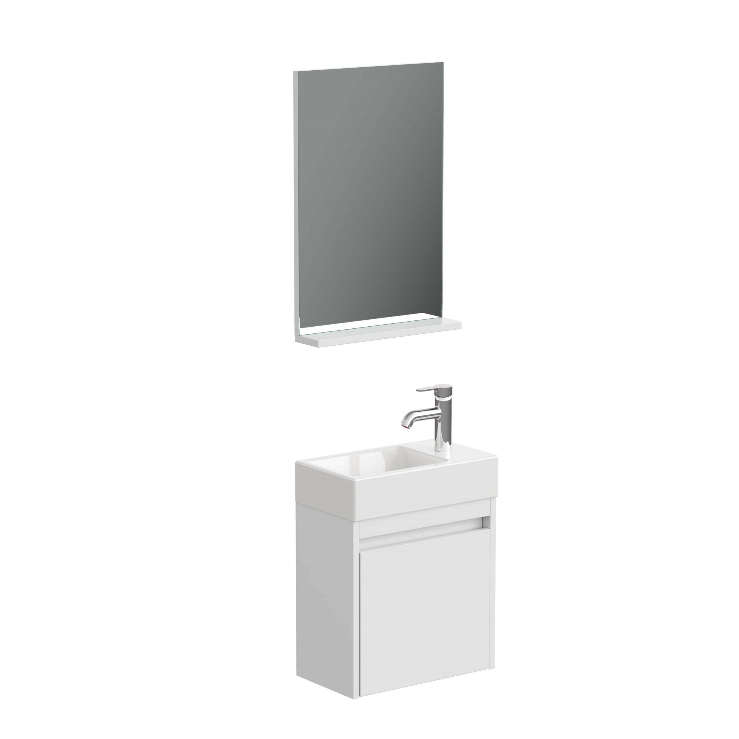 Aqua Bagno Minizia Banyo Dolabı 45 x 26 cm. Beyaz,Lavabo Dahil | ABS.50.35.01.01