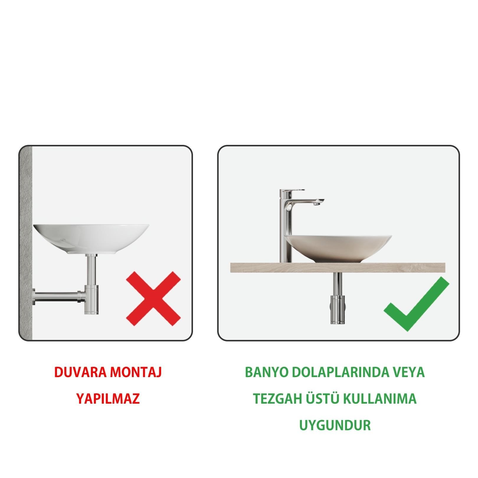 Aqua Bagno Minizia Tezgah Üstü Çanak Lavabo, Batarya Deliksiz, 40 cm Beyaz | 25.31.40.1.NO.NT