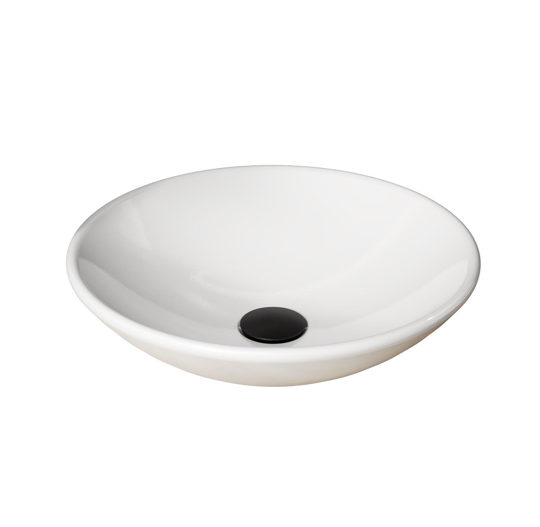 Aqua Bagno Minizia Tezgah Üstü Çanak Lavabo, Batarya Deliksiz, 40 cm Beyaz | 25.31.40.1.NO.NT
