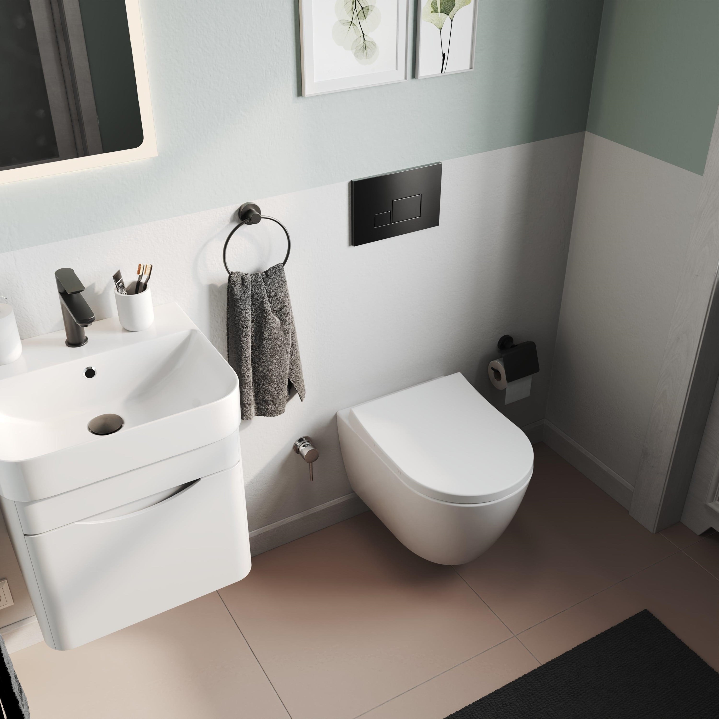 Aqua Bagno Moon Yavaş Kapanan Klozet Kapağı - Duroplast Beyaz | 90.99.50.43
