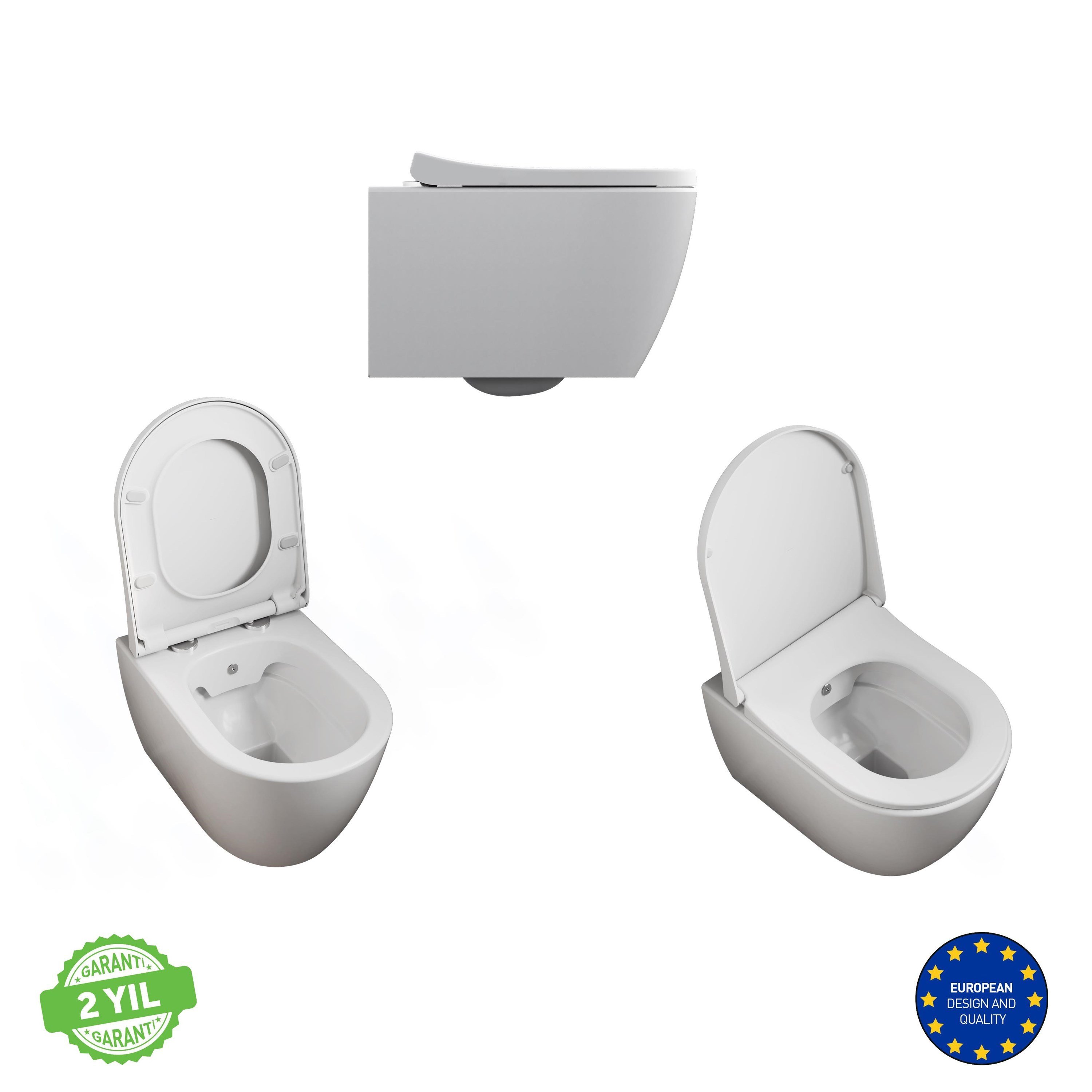 Aqua Bagno Moon Yavaş Kapanan Klozet Kapağı - Duroplast Beyaz | 90.99.50.43