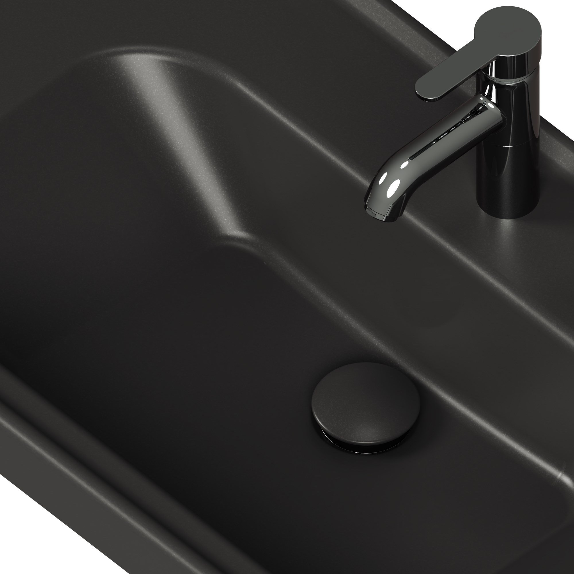 Aqua Bagno Pop-up Sifon, Mat Siyah Seramik Başlıklı,Taşma Deliksiz, (1 -1/4) | 90.99.05.06.04