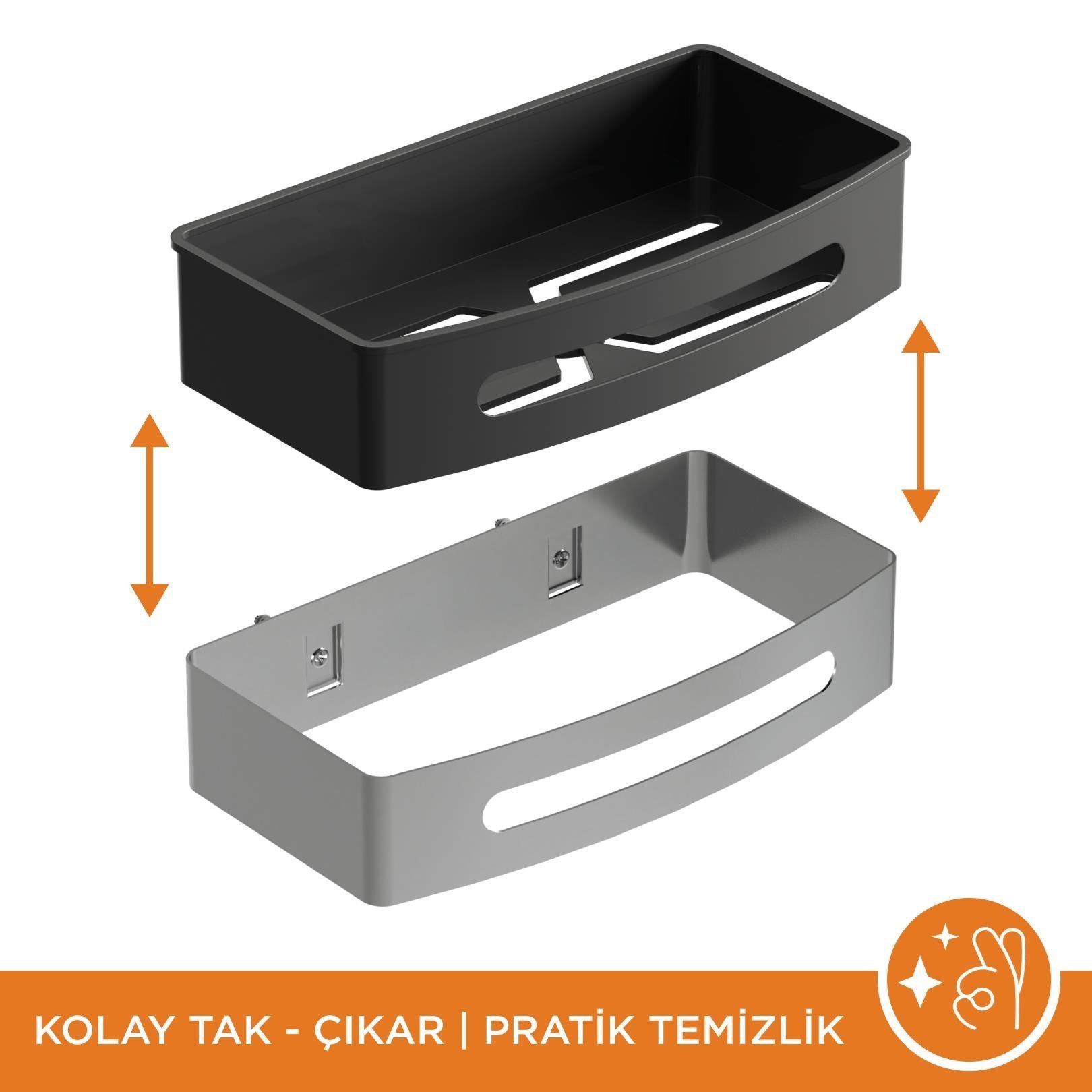 Aqua Bagno Smart Tekli Süngerlik 24x12,5 cm, Parlak Krom | 35.29.56.03.01