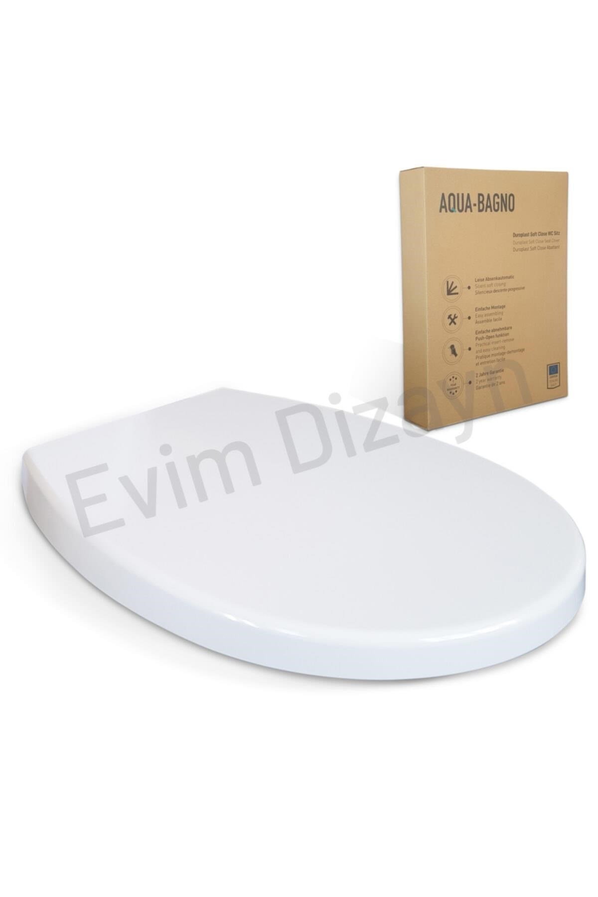 Aqua Bagno Smile Beyaz Yavaş Kapanan Klozet Kapağı Duroplast | 90.99.50.02