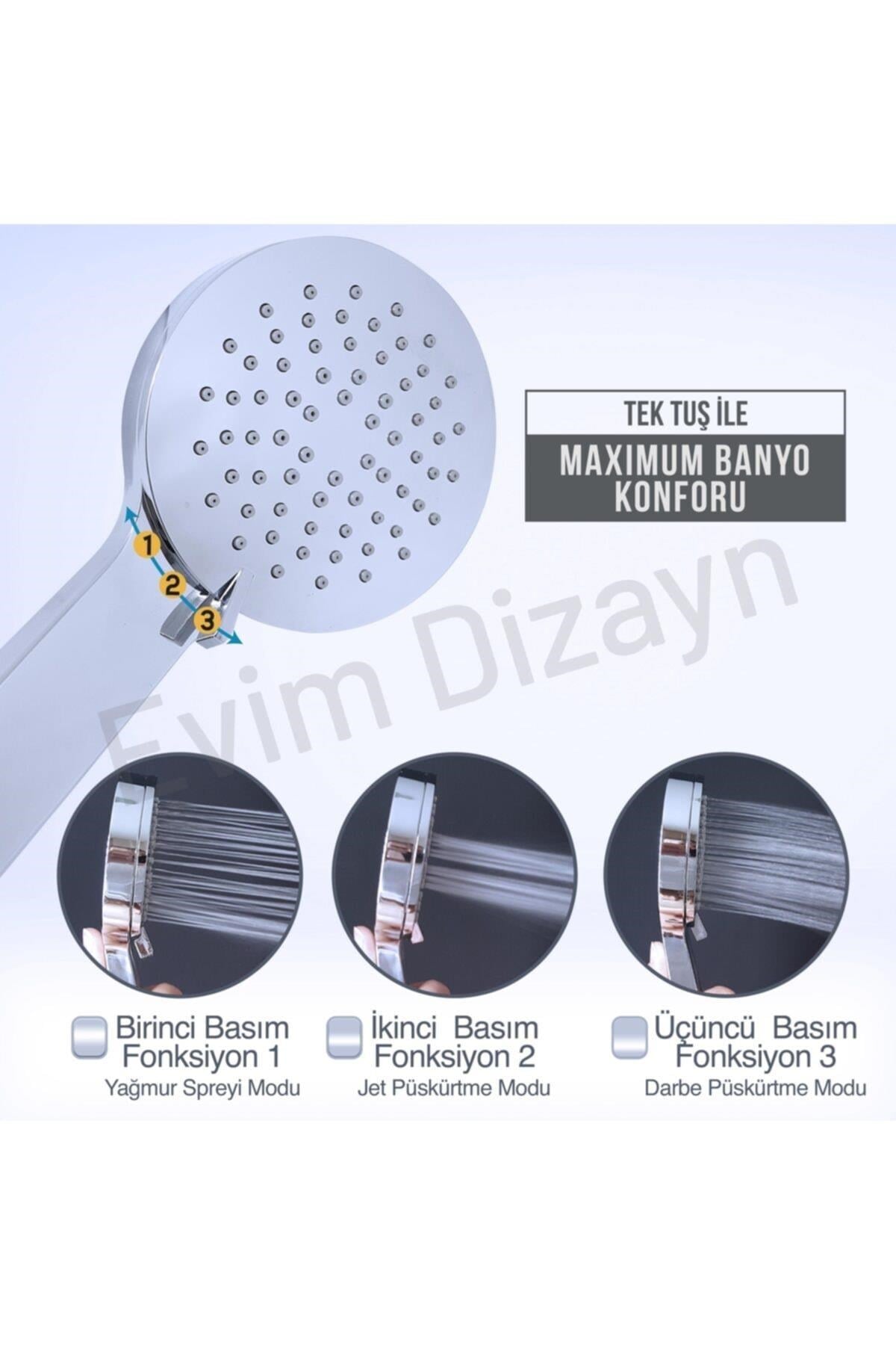 Aqua Bagno Smile El Duşu Set 2 Parça - Duş Başlığı - Spiral Hortumu Set | 90.25.26.02