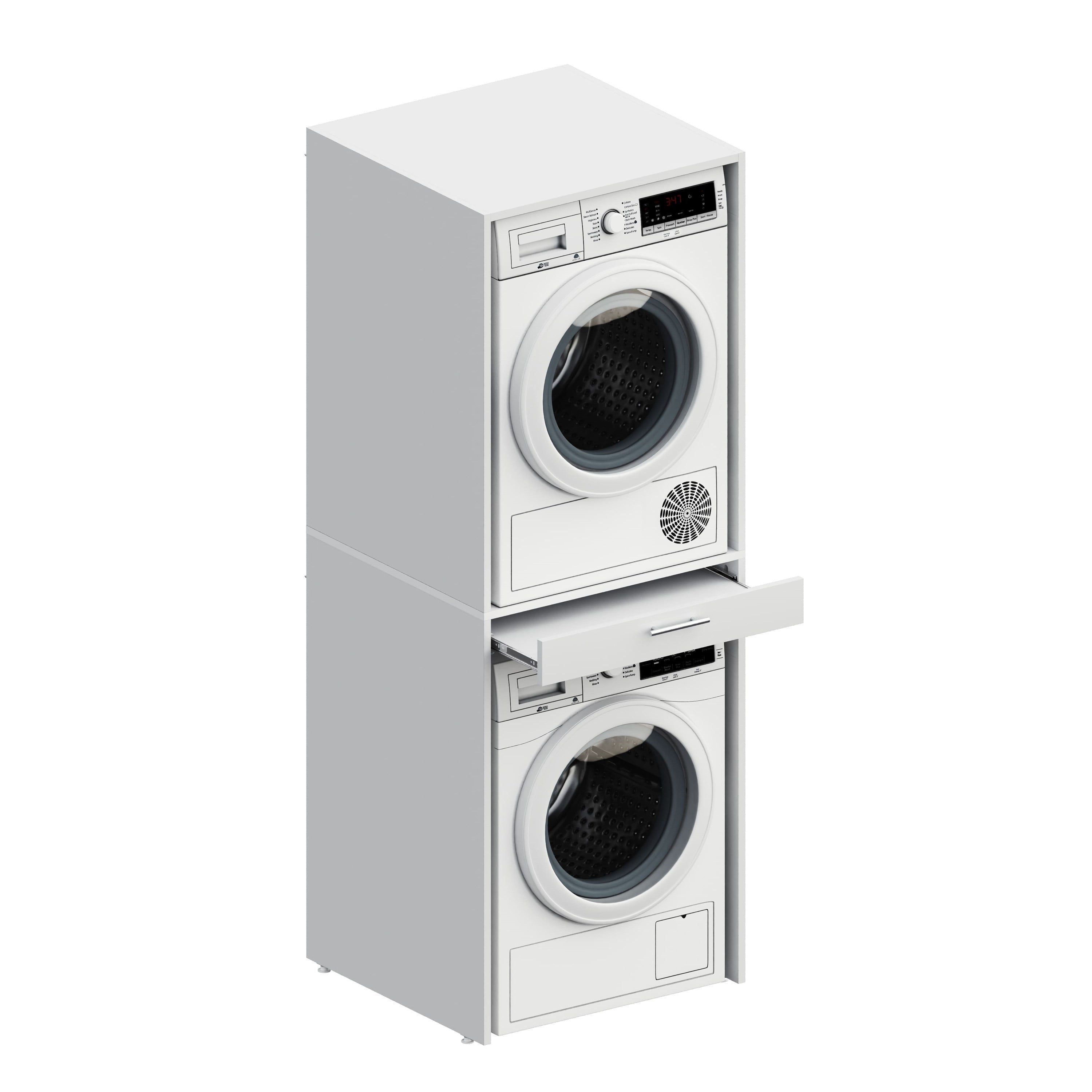 Aqua Bagno Urban Smartbox Çamaşır ve Kurutma Makinesi Dolabı -Çekmeceli-2 Parça-Beyaz | ABS.50.01.01.01