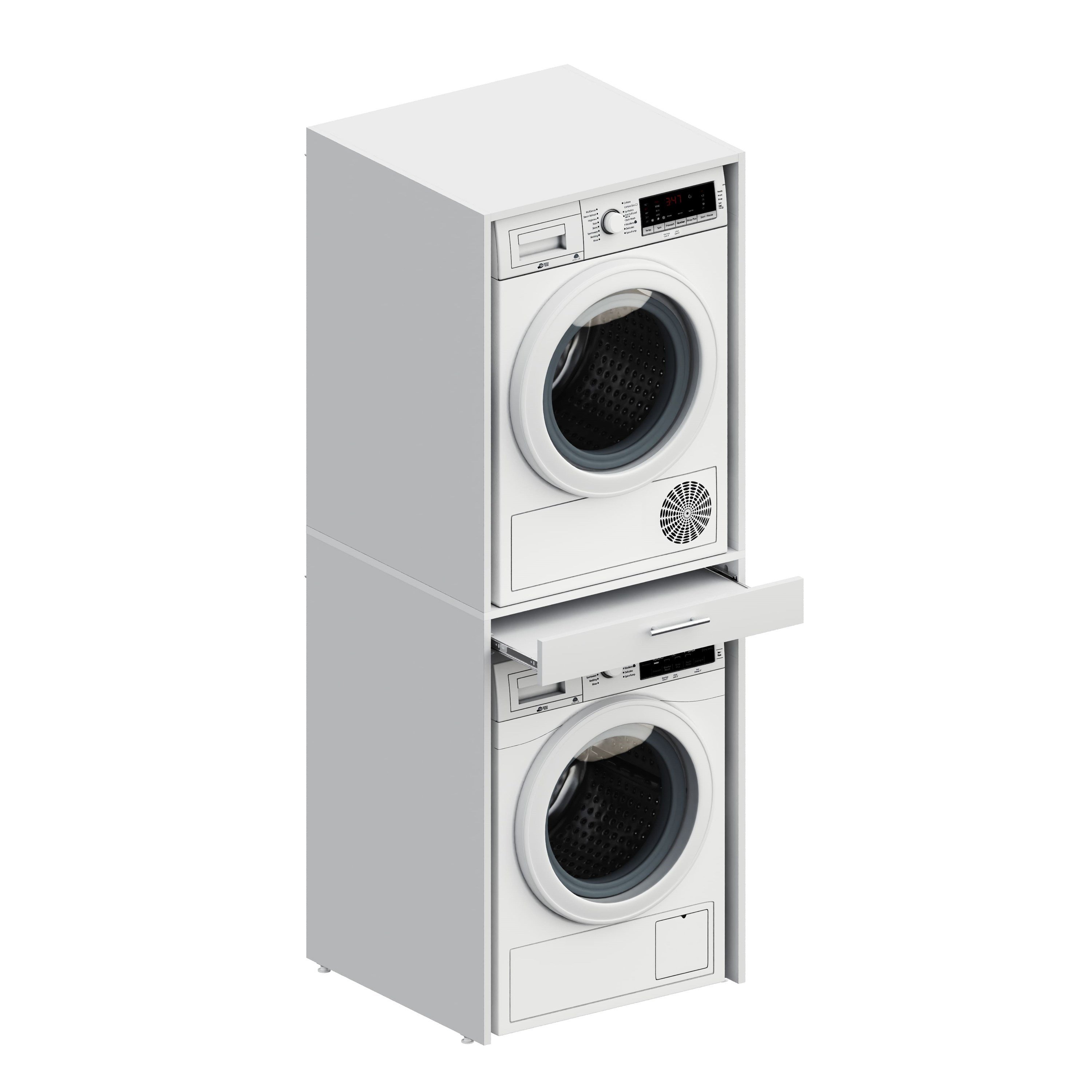 Aqua Bagno Urban Smartbox Çamaşır ve Kurutma Makinesi Dolabı -Çekmeceli-2 Parça-Beyaz | ABS.50.01.01.01