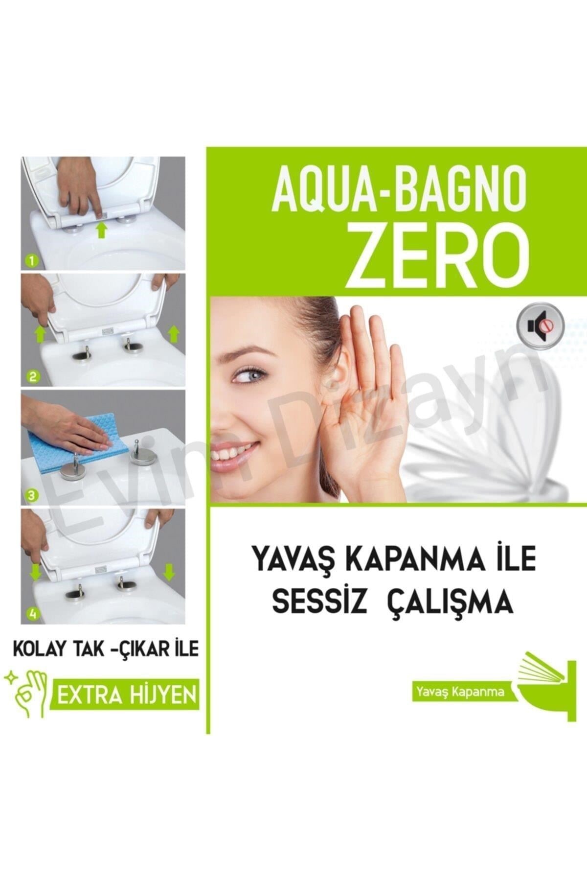 Aqua Bagno Zero Beyaz Yavaş Kapanan Klozet Kapağı – Duroplast | 90.99.50.01