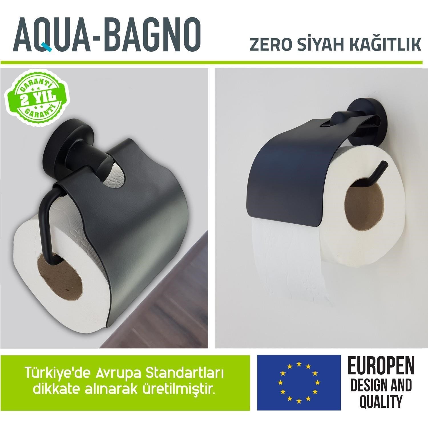 Aqua Bagno Zero Tuvalet Kağıtlığı - Mat Siyah | 35.21.52.01.03