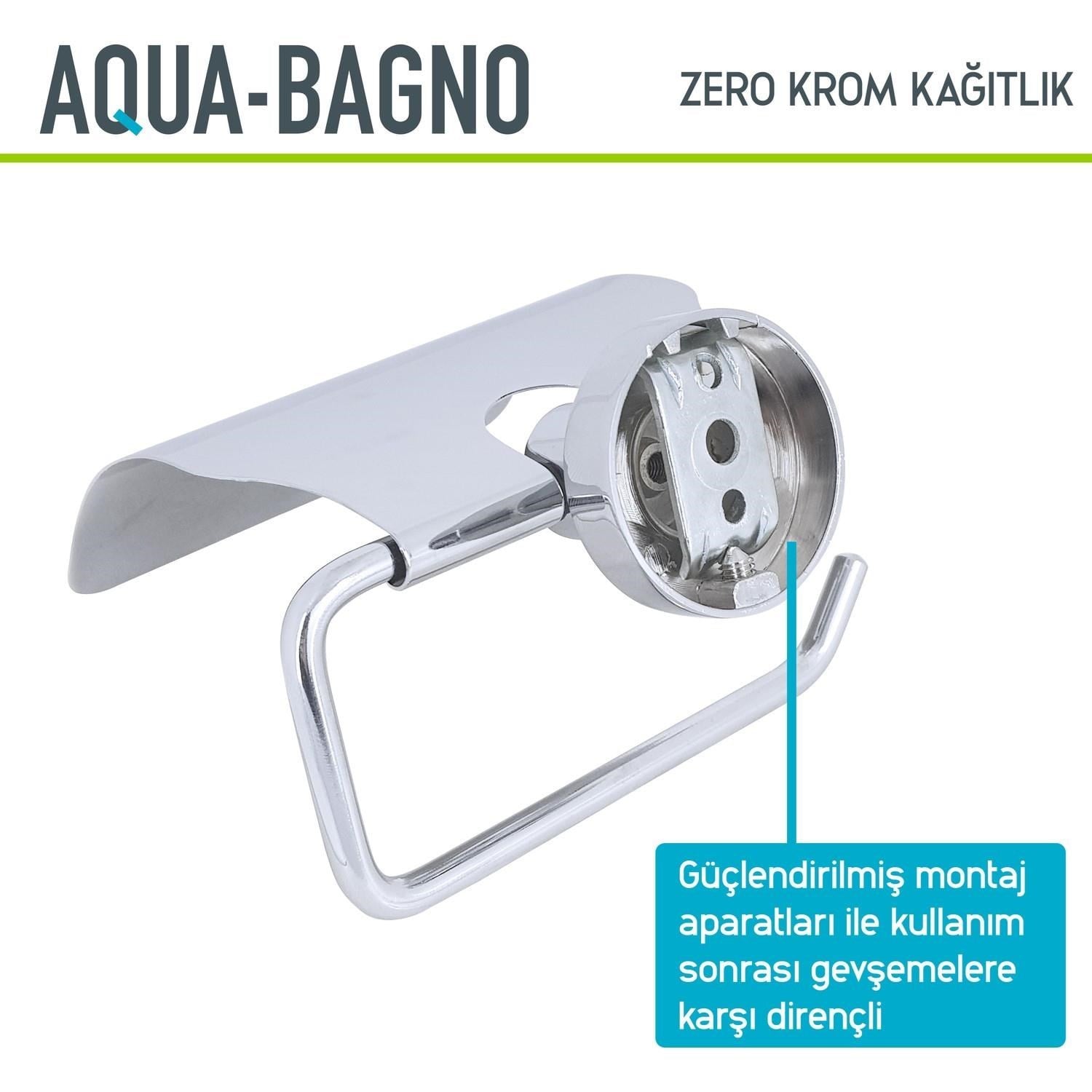 Aqua Bagno Zero Tuvalet Kağıtlığı - Parlak Krom | 35.21.52.01.01