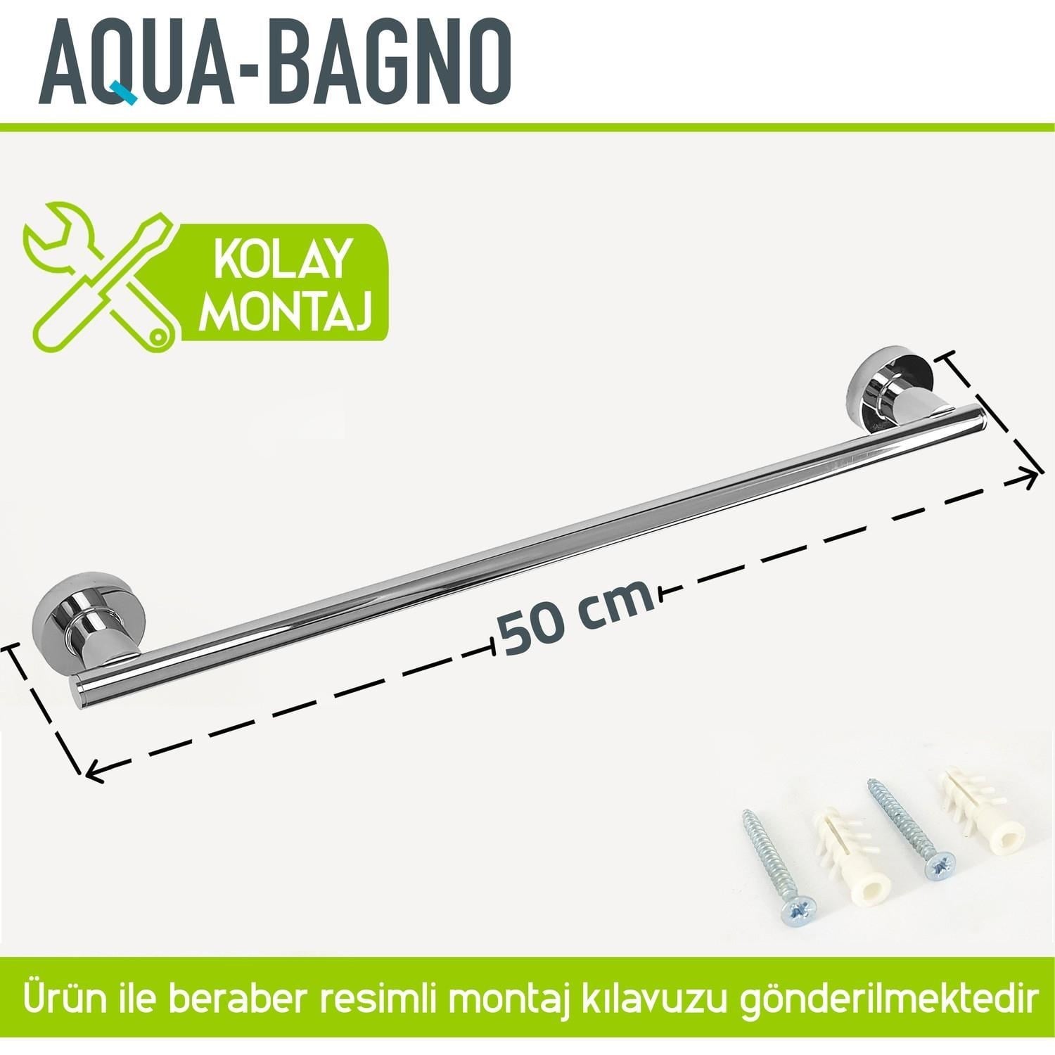 Aqua Bagno Zero Uzun Havluluk 50 cm Parlak Krom | 35.21.51.01.01