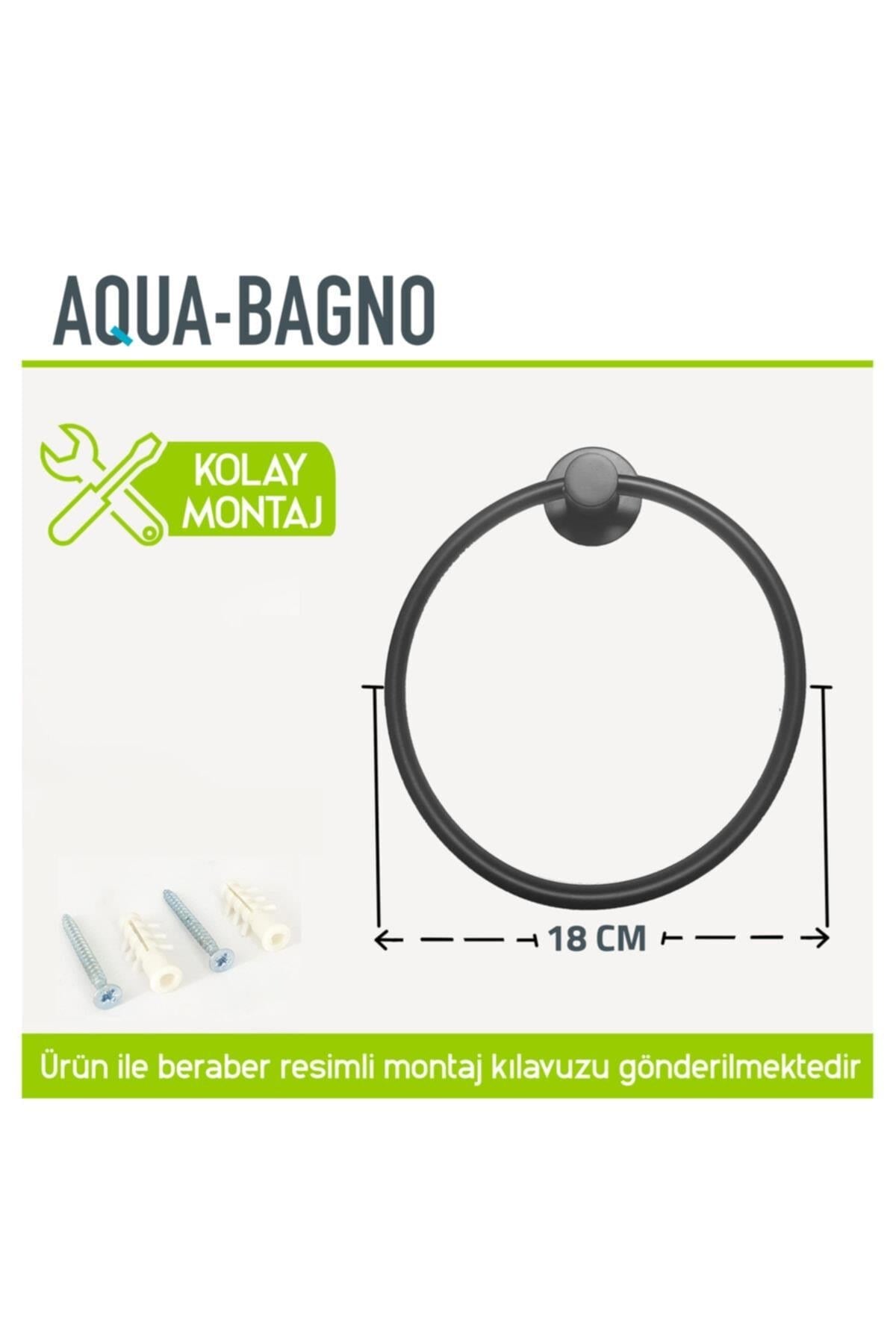 Aqua Bagno Zero Yuvarlak Havluluk - Siyah | 35.21.51.03.03
