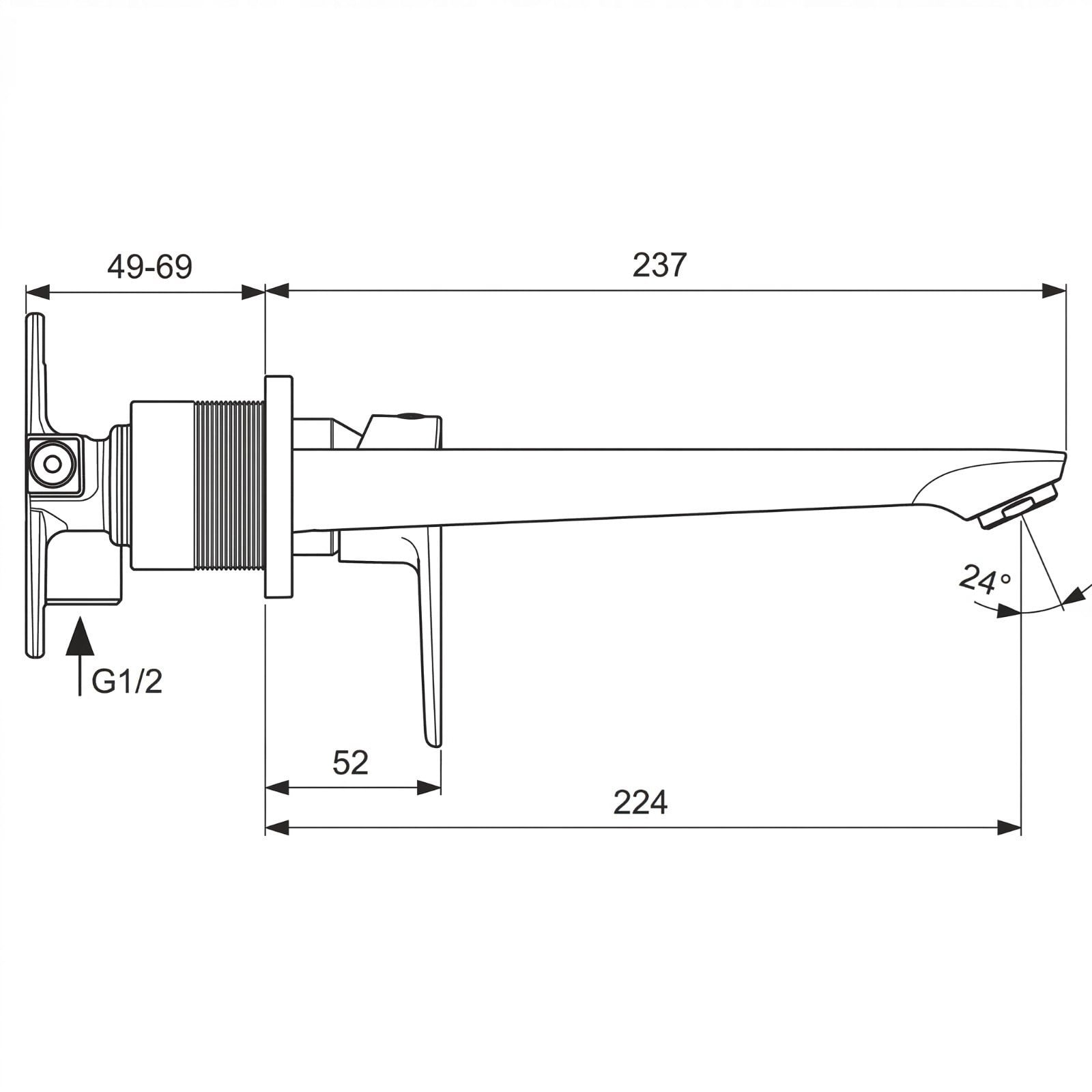 Cerafine O Ankastre Lavabo Bataryası-Chrome-KIT2 | BD133AA