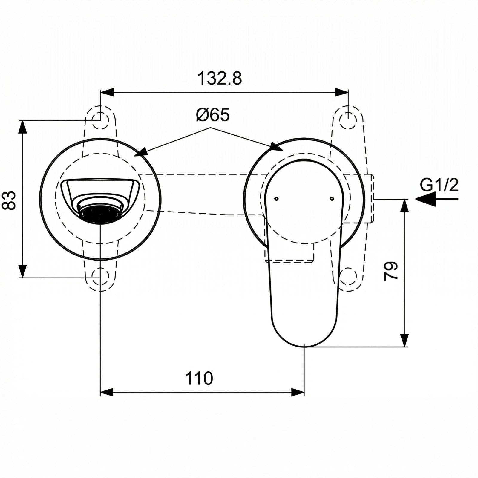Cerafine O Ankastre Lavabo Bataryası-Chrome-KIT2 | BD133AA
