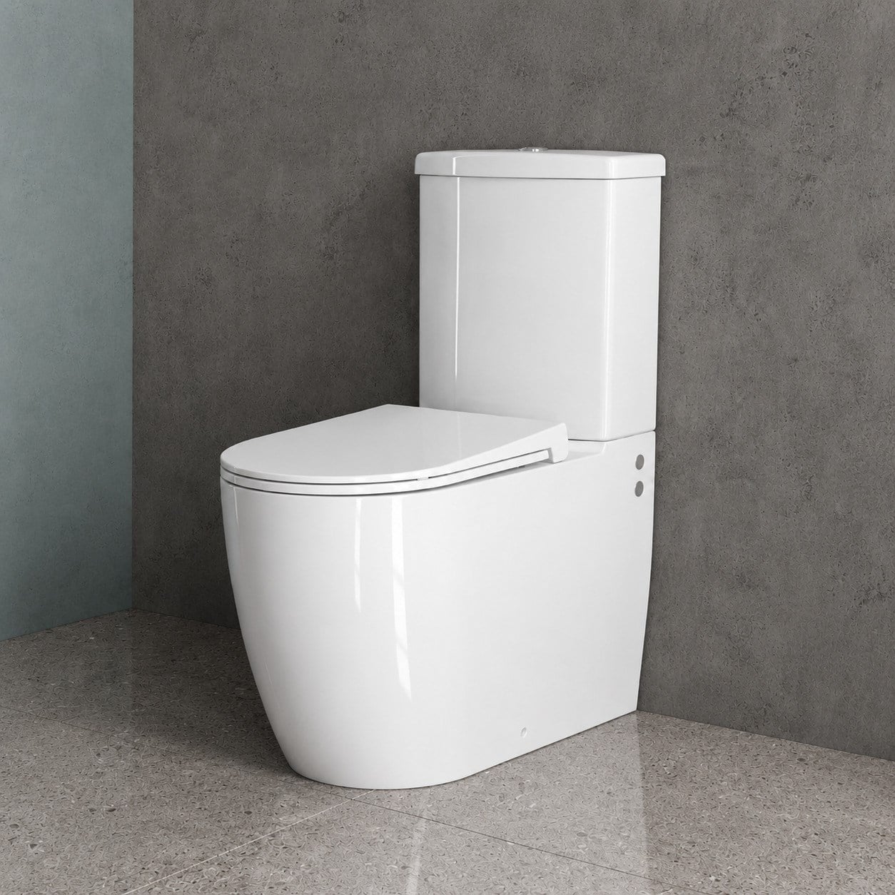 Dura Bagno Siena Duvara Sıfır Klozet Seti 64 cm Rezervuar Kapak İç Takım Dahil, Beyaz | DBO.36.04.03.01
