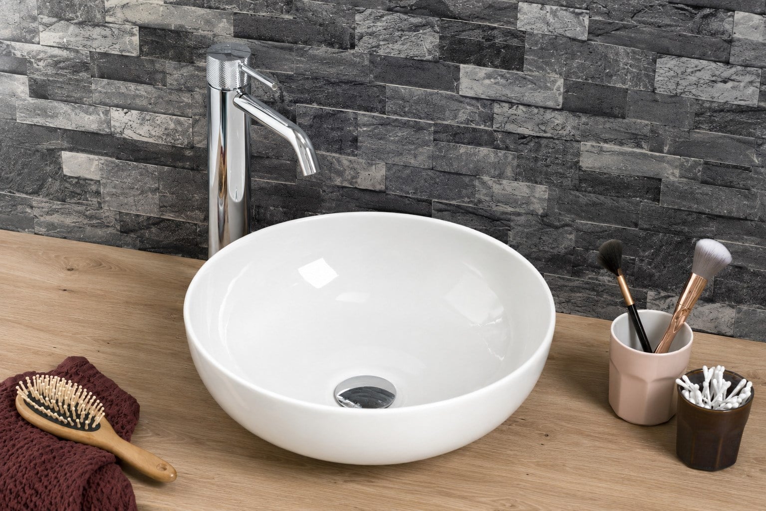 Dura Vero Çanak Lavabo 38 cm. Tezgah Üstü Batarya Deliksiz | 5940
