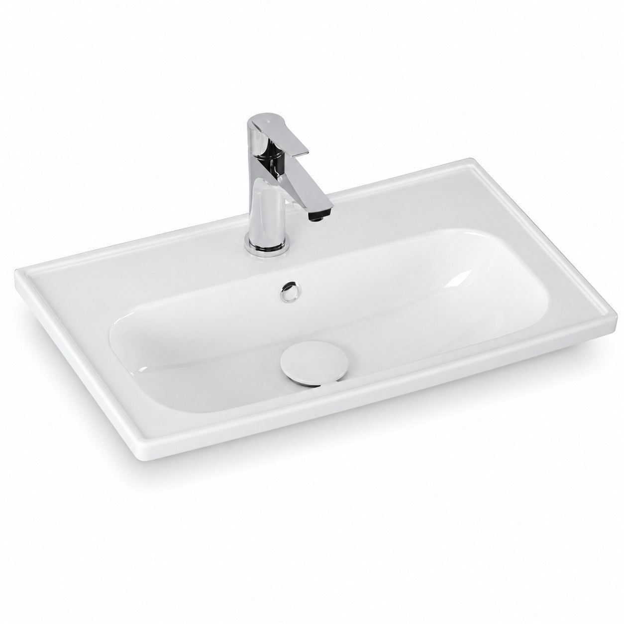 Ece Banyo Kompakt Lavabo 60x37 cm Dar Banyo Küçük Alanlar İçin Beyaz | 10KF50061EC