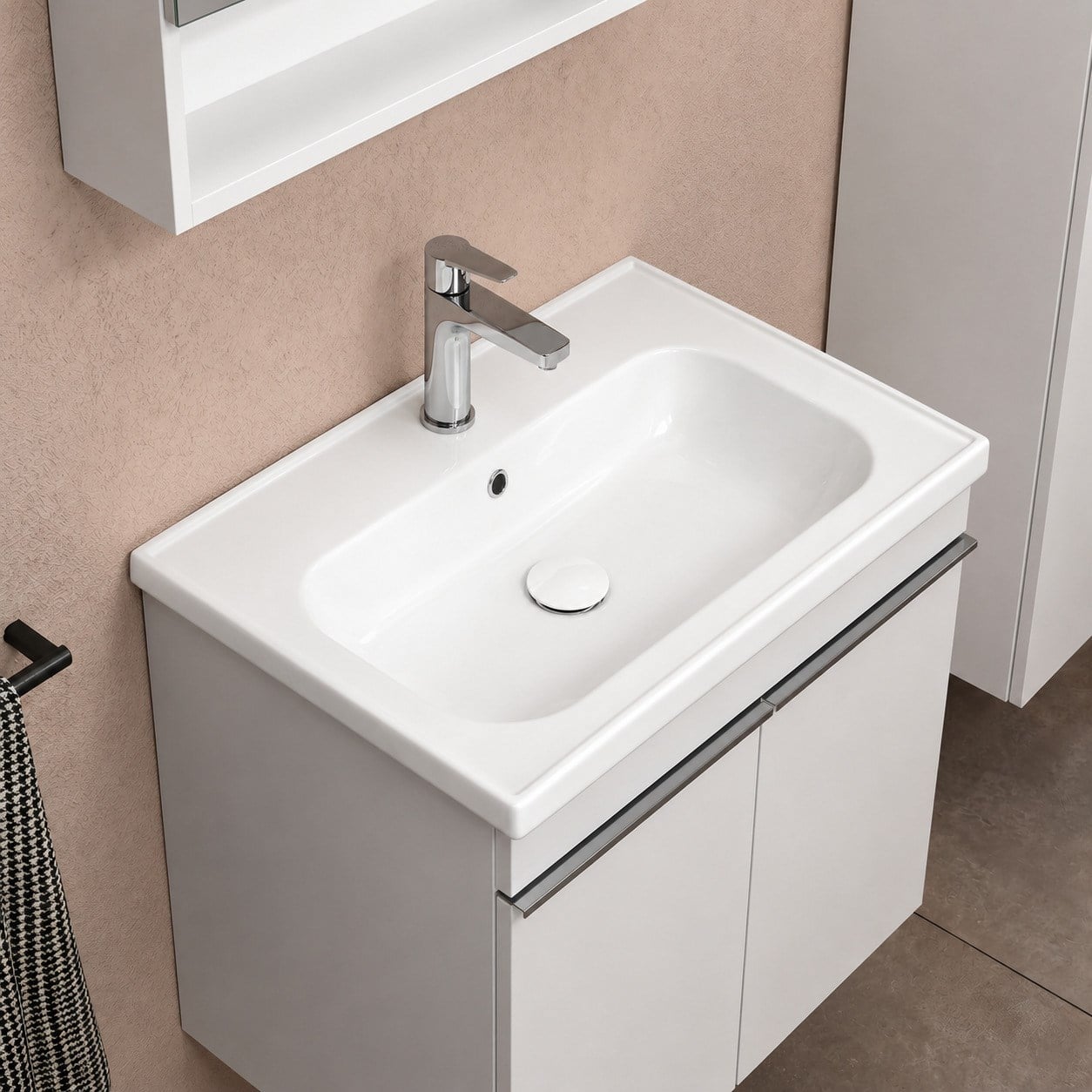 Ece Banyo Kompakt Lavabo 60x37 cm Dar Banyo Küçük Alanlar İçin Beyaz | 10KF50061EC