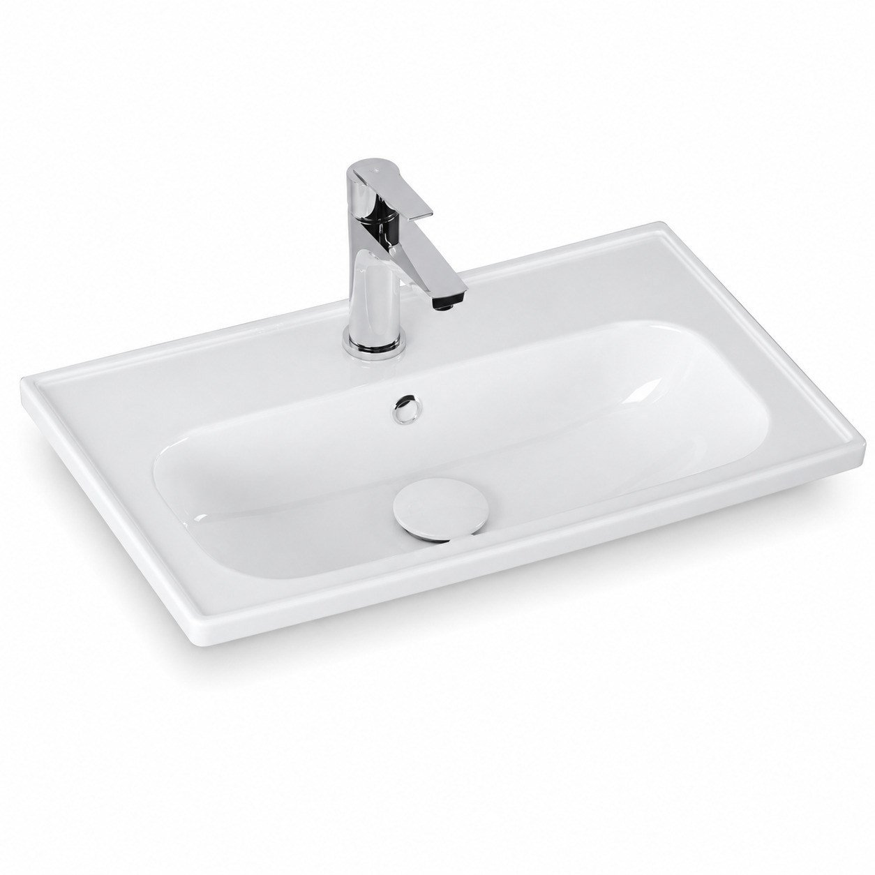 Ece Banyo Kompakt Lavabo 60x37 cm Dar Banyo Küçük Alanlar İçin Beyaz | 10KF50061EC