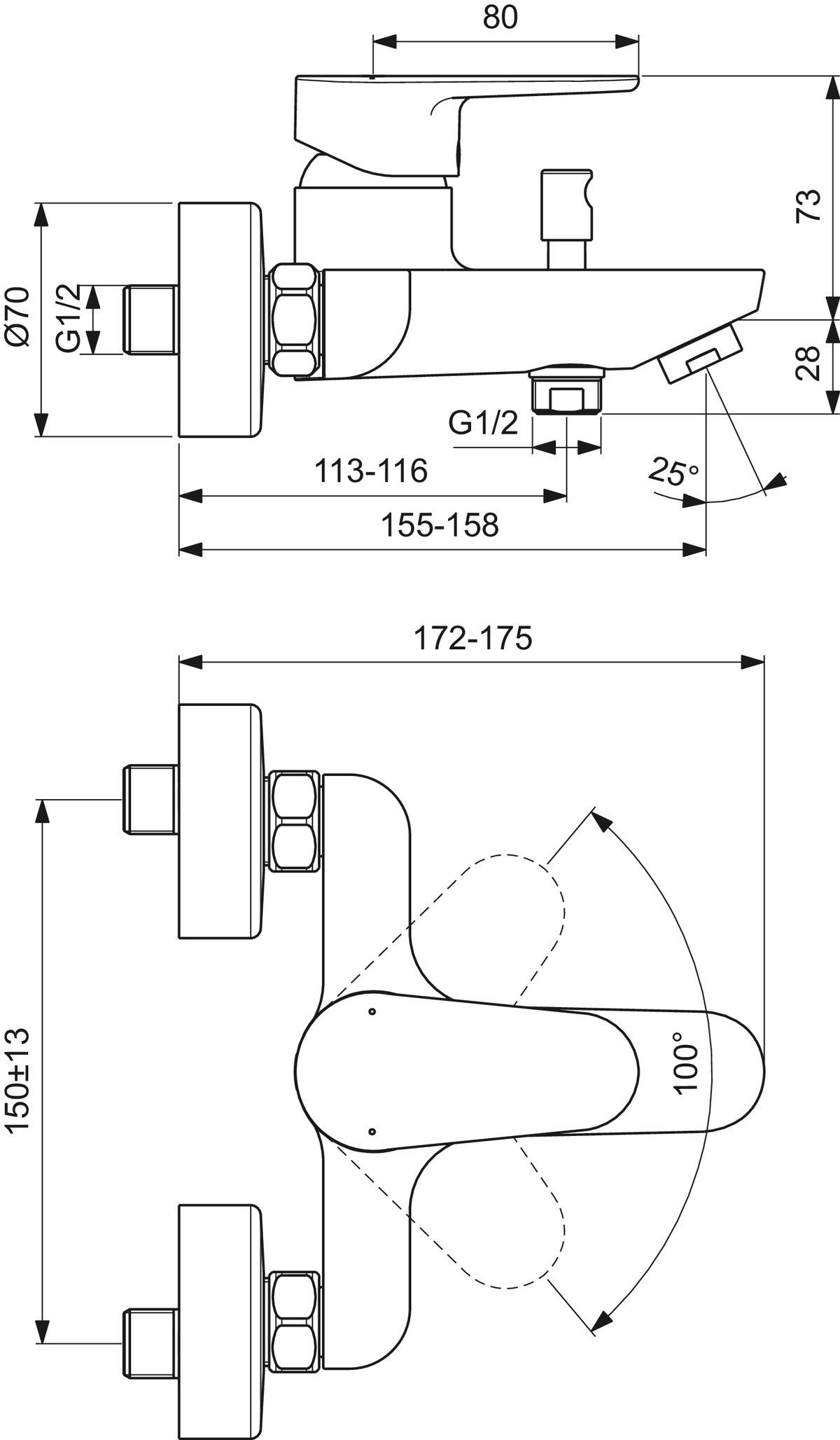 Ideal Standard BC500XG Cerafine O Banyo Bataryası-Mat Siyah
