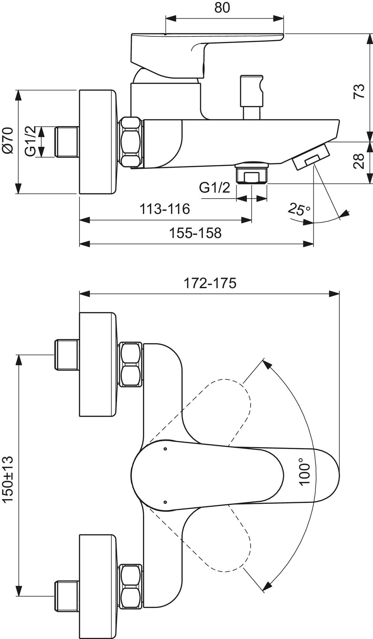 Ideal Standard BC500XG Cerafine O Banyo Bataryası-Mat Siyah