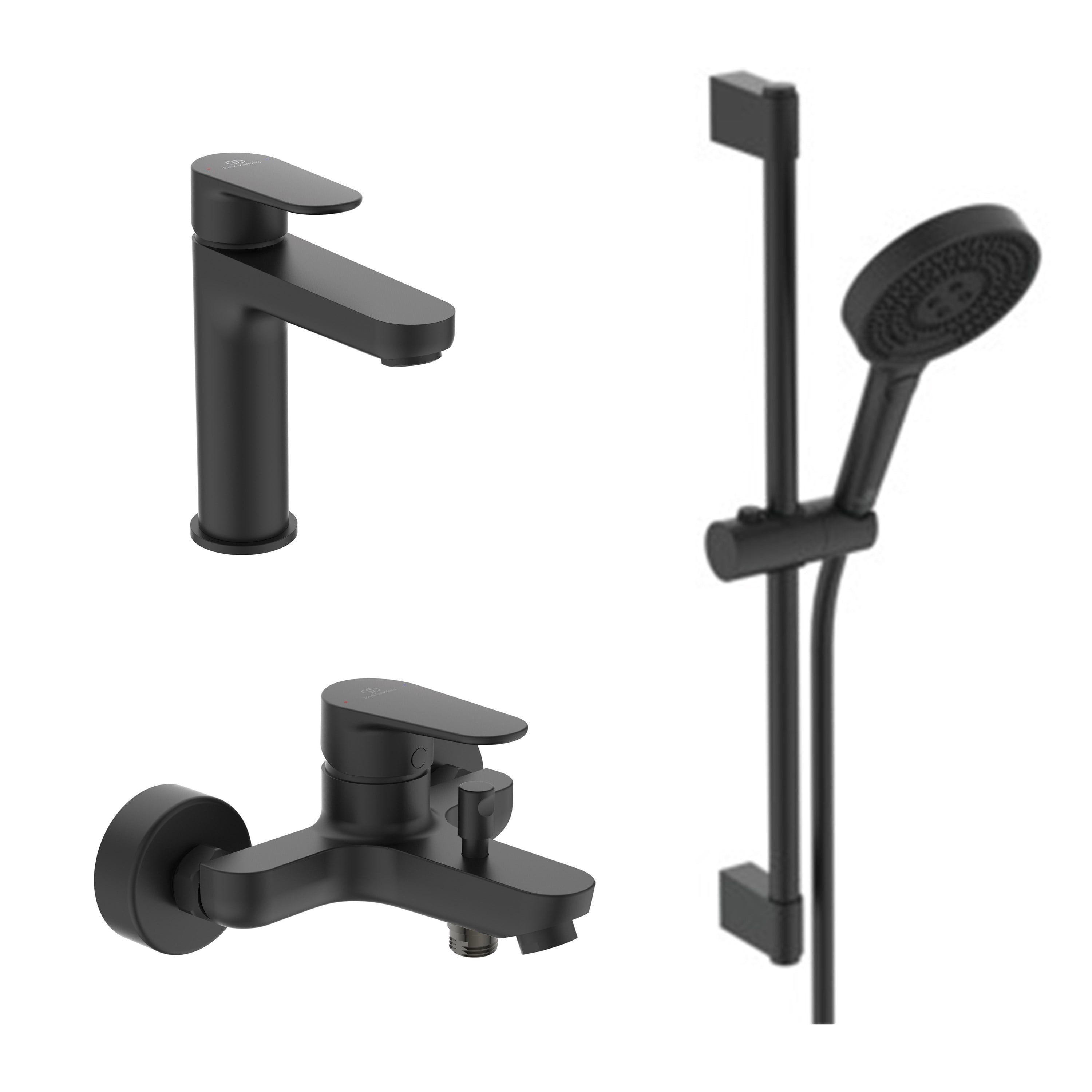 Ideal Standard Cerafine O 3’lü Aplike Banyo Seti, Mat siyah , 3 Parça,BC554XG | BC500XG | BD142XG | IDS.35.03.02.01