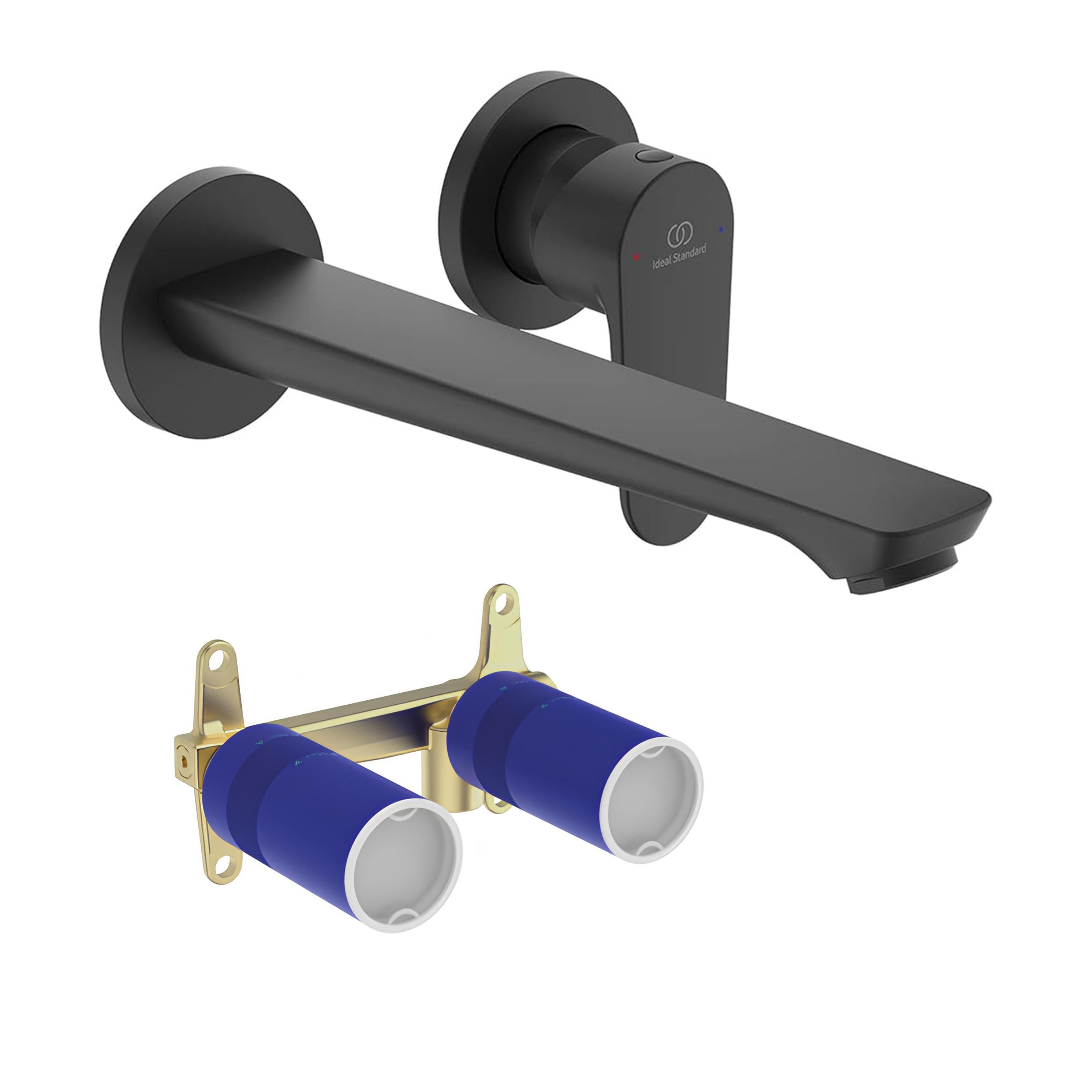 Ideal Standard Cerafine O Ankastre Lavabo Bataryası Seti, Mat Siyah, KIT1 + KIT2 (2 Parça)