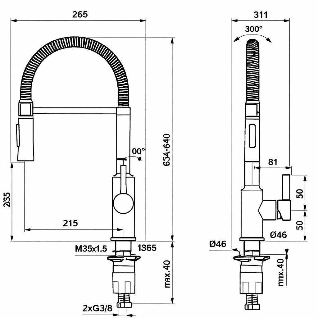 Ideal Standard Ceralook Profesyonel Eviye Bataryası-Krom | BC302AA