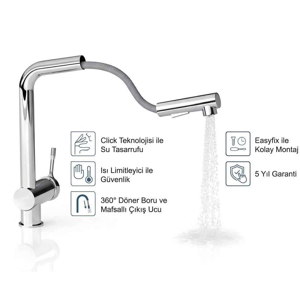 Ideal Standard Ceralook Spiralli Eviye Bataryası 1F-Krom | BC176AA