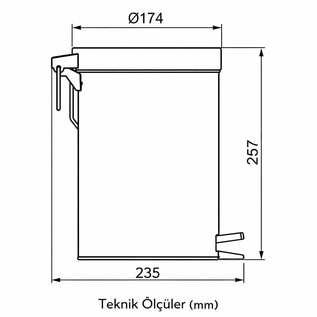 Ideal Standard Iom Çöp Kovası-Krom-3 lt - A9104MY