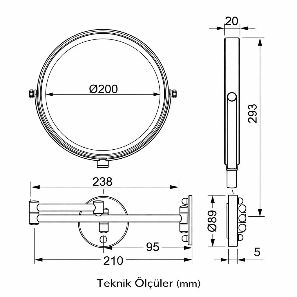 Ideal Standard Iom Makyaj ve Traş Aynası-Krom | A9111AA