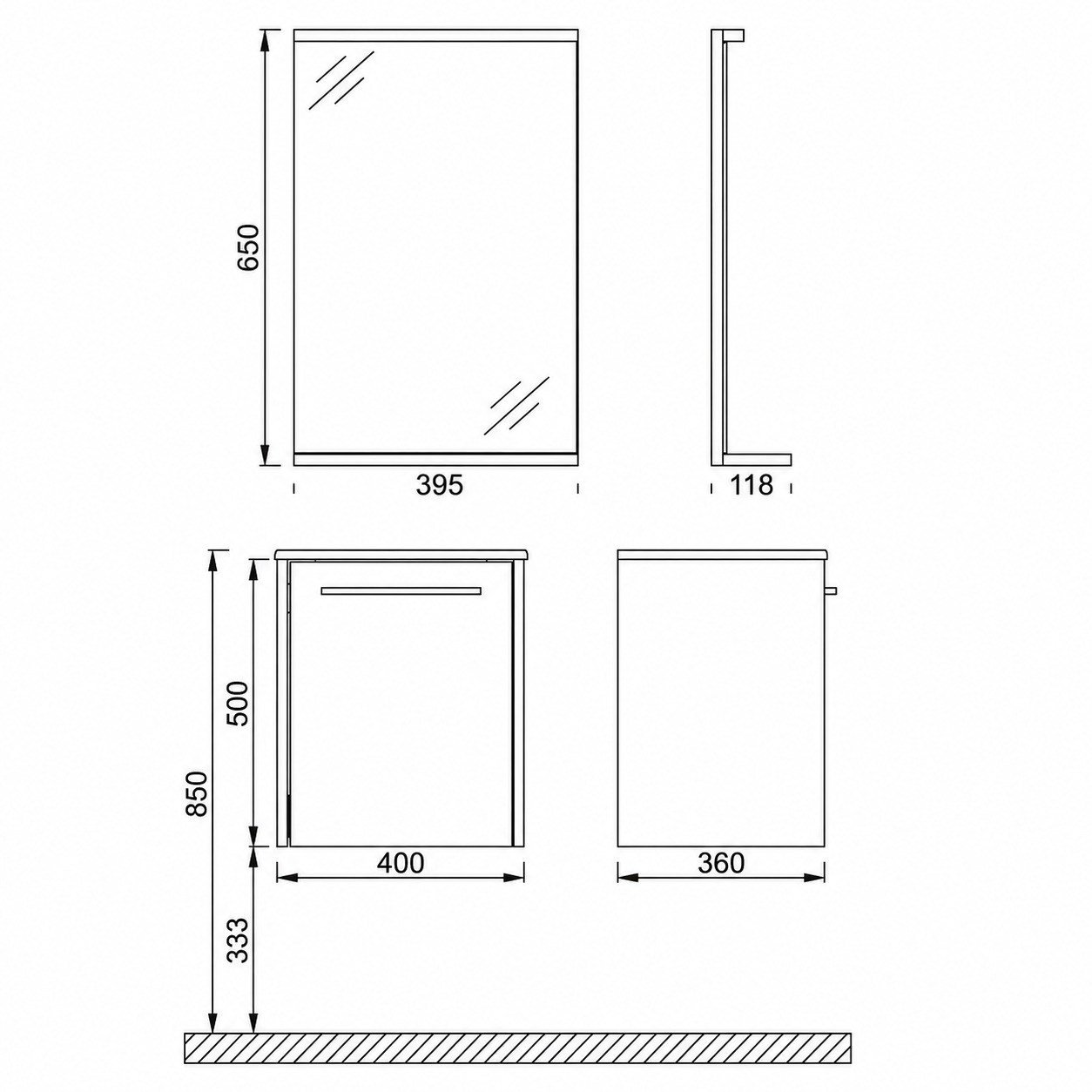 Isvea Combinato Banyo Dolap Seti 40 cm Ledli Aynalı Üst Dolap Dahil Lavabolu Beyaz | ISV.50.35.01.03