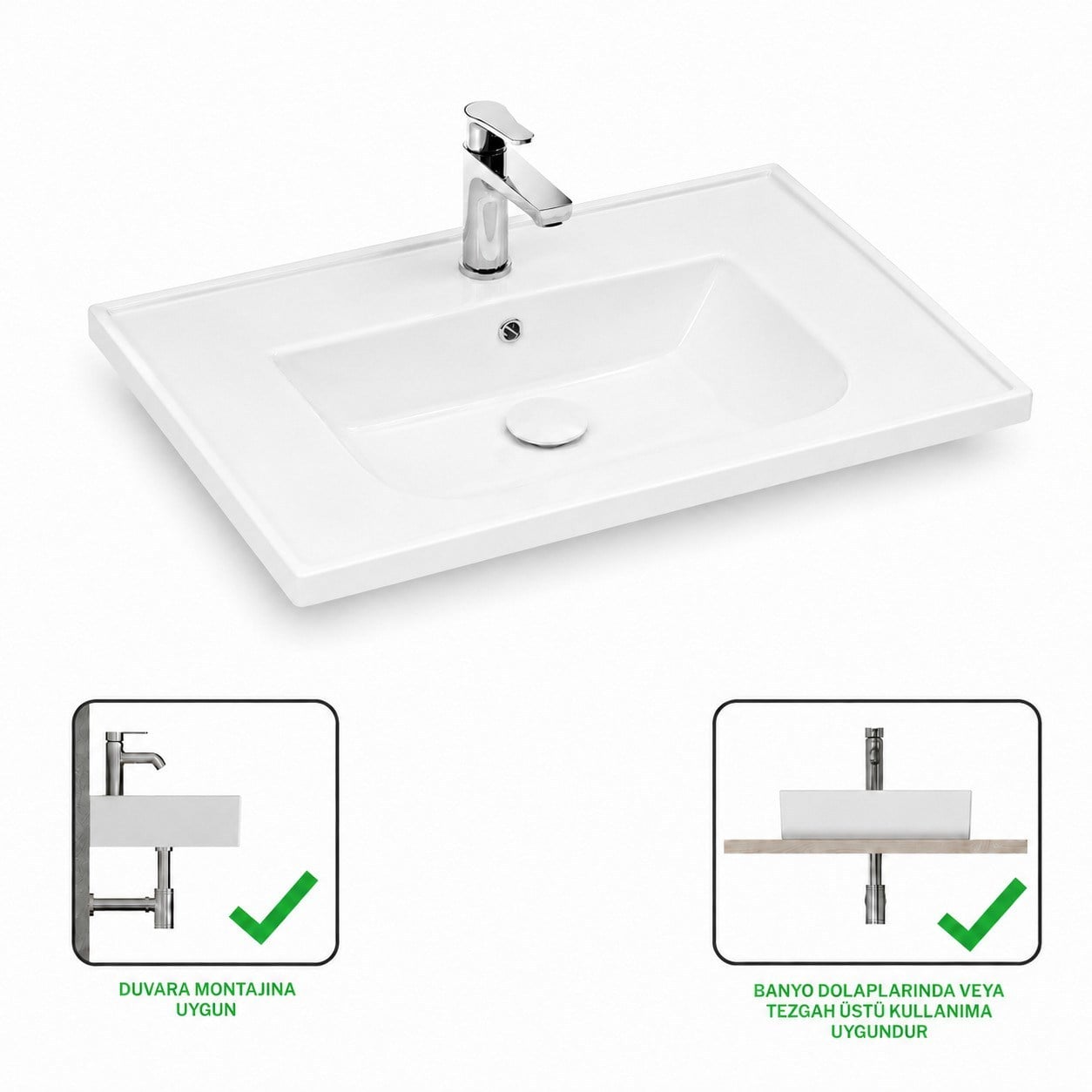 ISVEA Sistema L İnce Formlu Lavabo 65x46,5 cm Beyaz | 10LE50065