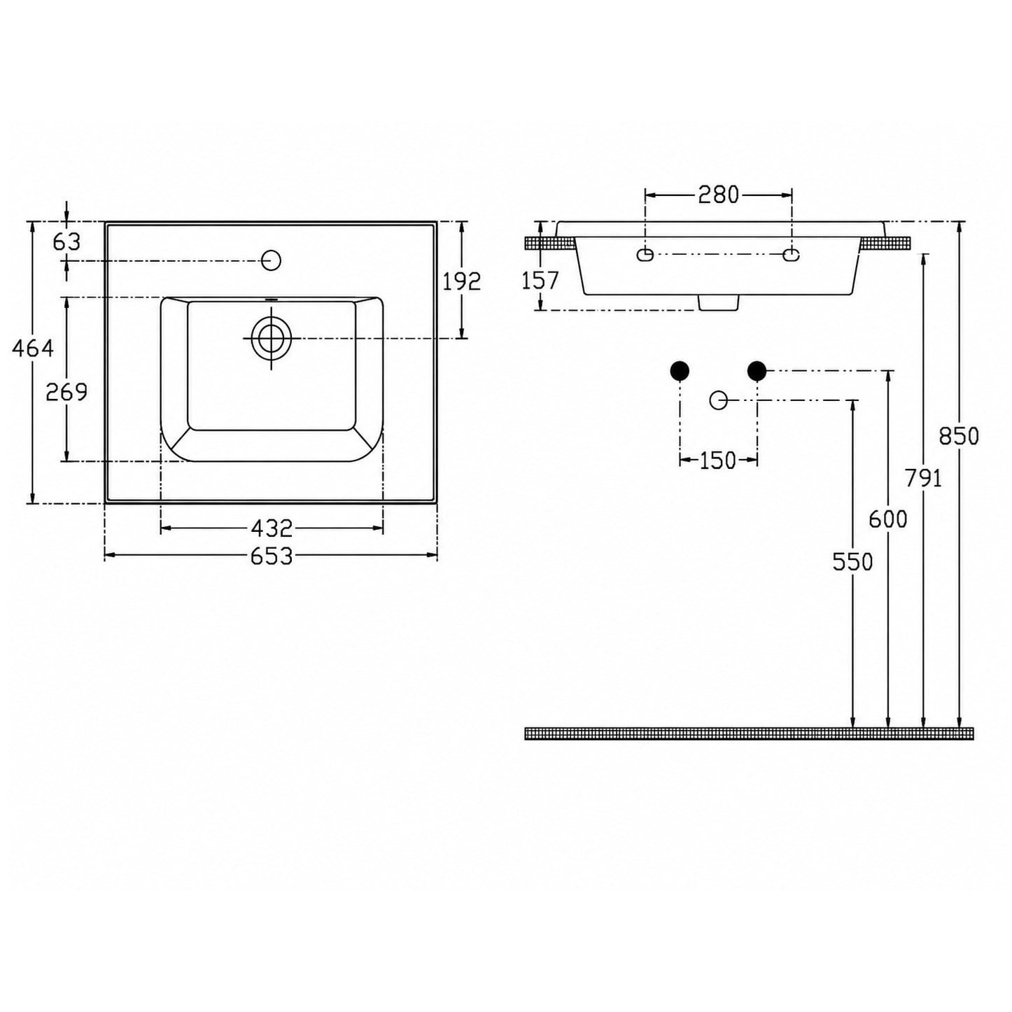 ISVEA Sistema L İnce Formlu Lavabo 65x46,5 cm Beyaz | 10LE50065