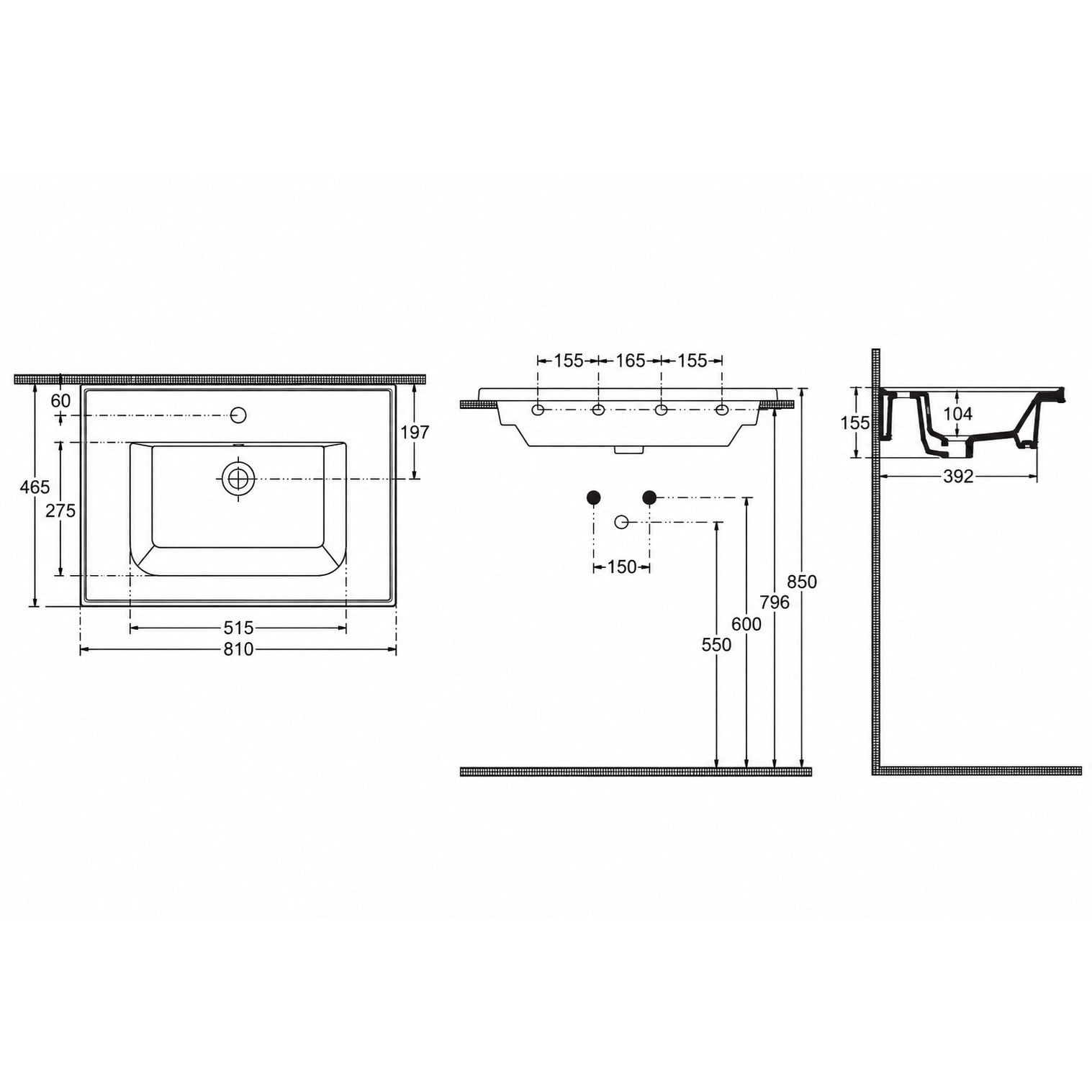 ISVEA Sistema L İnce Formlu Lavabo 81x46,5 cm Beyaz | 10LE50081