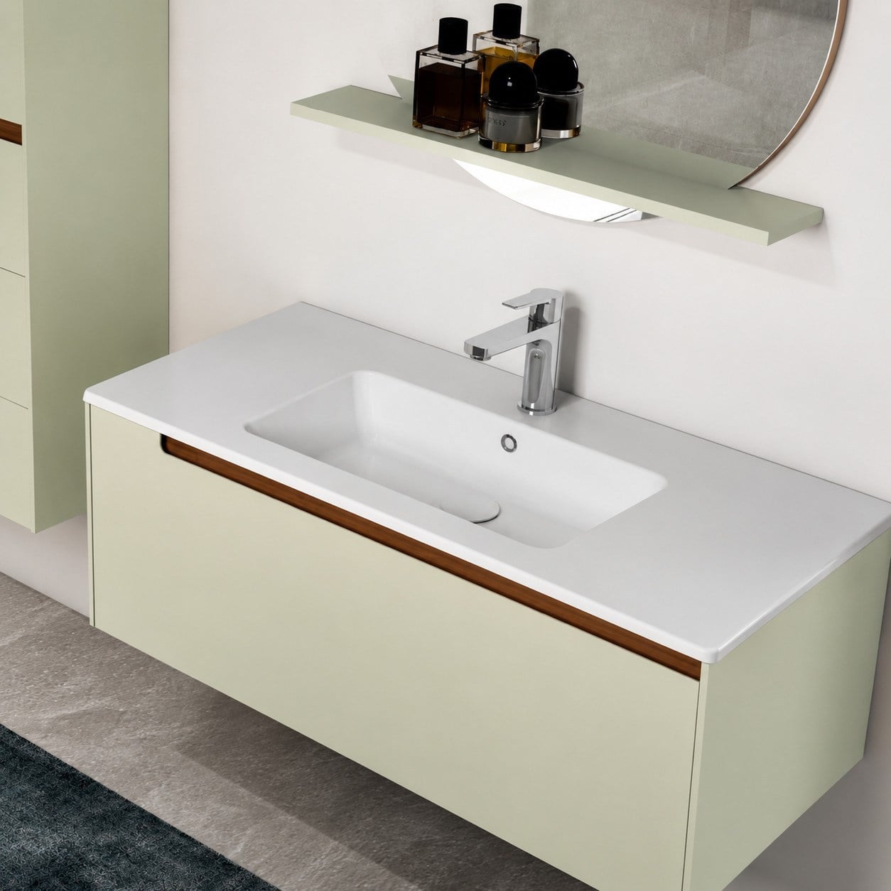 ISVEA Sistema T-Flat Slim İnce Formlu Lavabo 121 x 46,5 cm Beyaz | 10SL50121