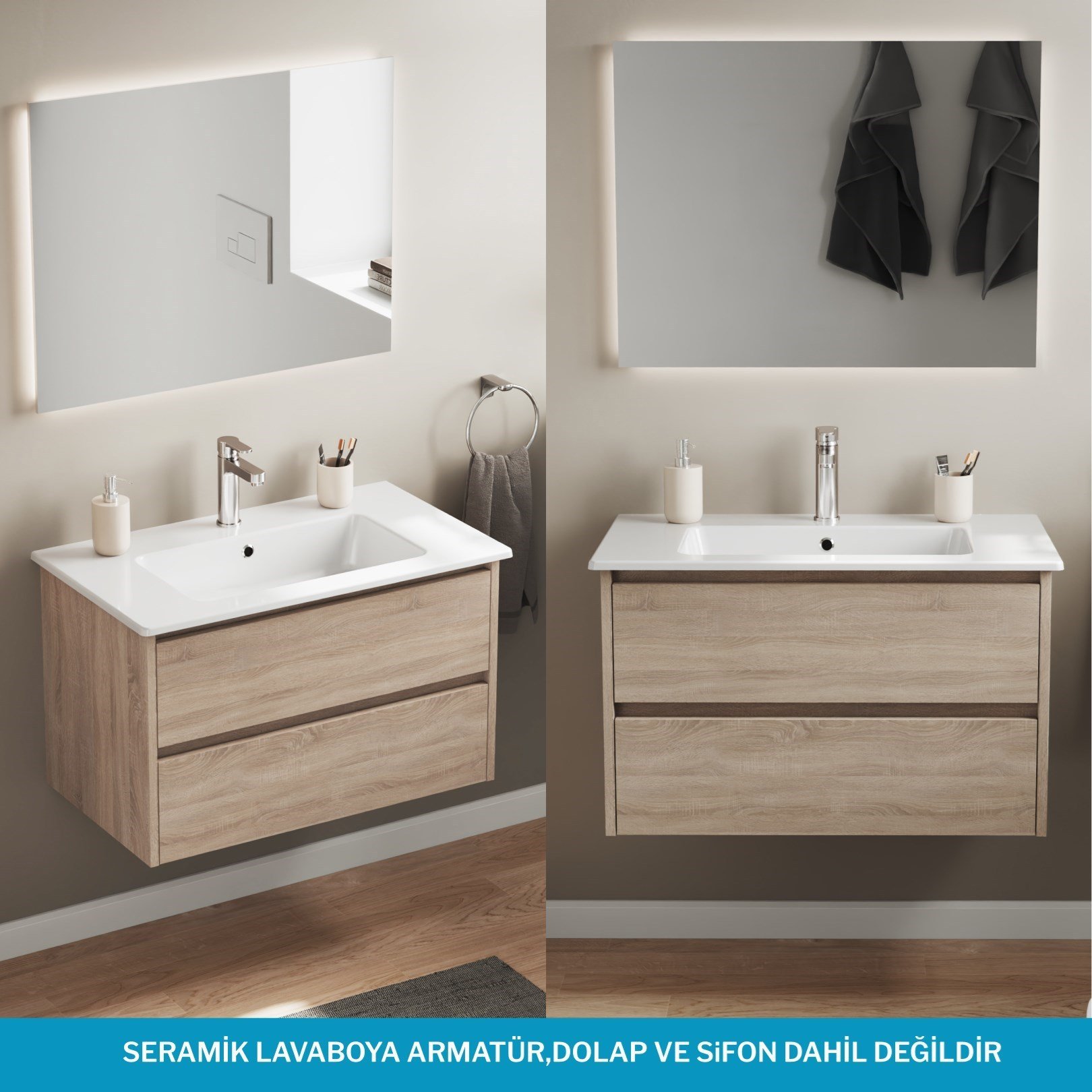 ISVEA Sistema T-Flat Slim İnce Formlu Lavabo 81x46,5 cm Beyaz | 10SL51081