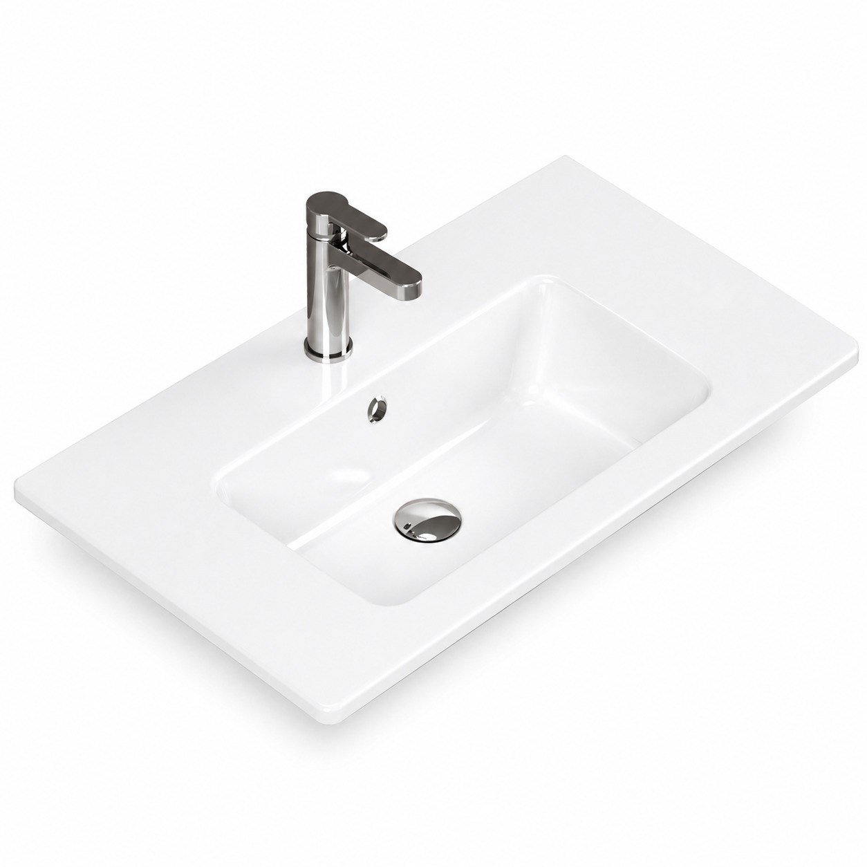 ISVEA Sistema T-Flat Slim İnce Formlu Lavabo 81x46,5 cm Beyaz | 10SL51081