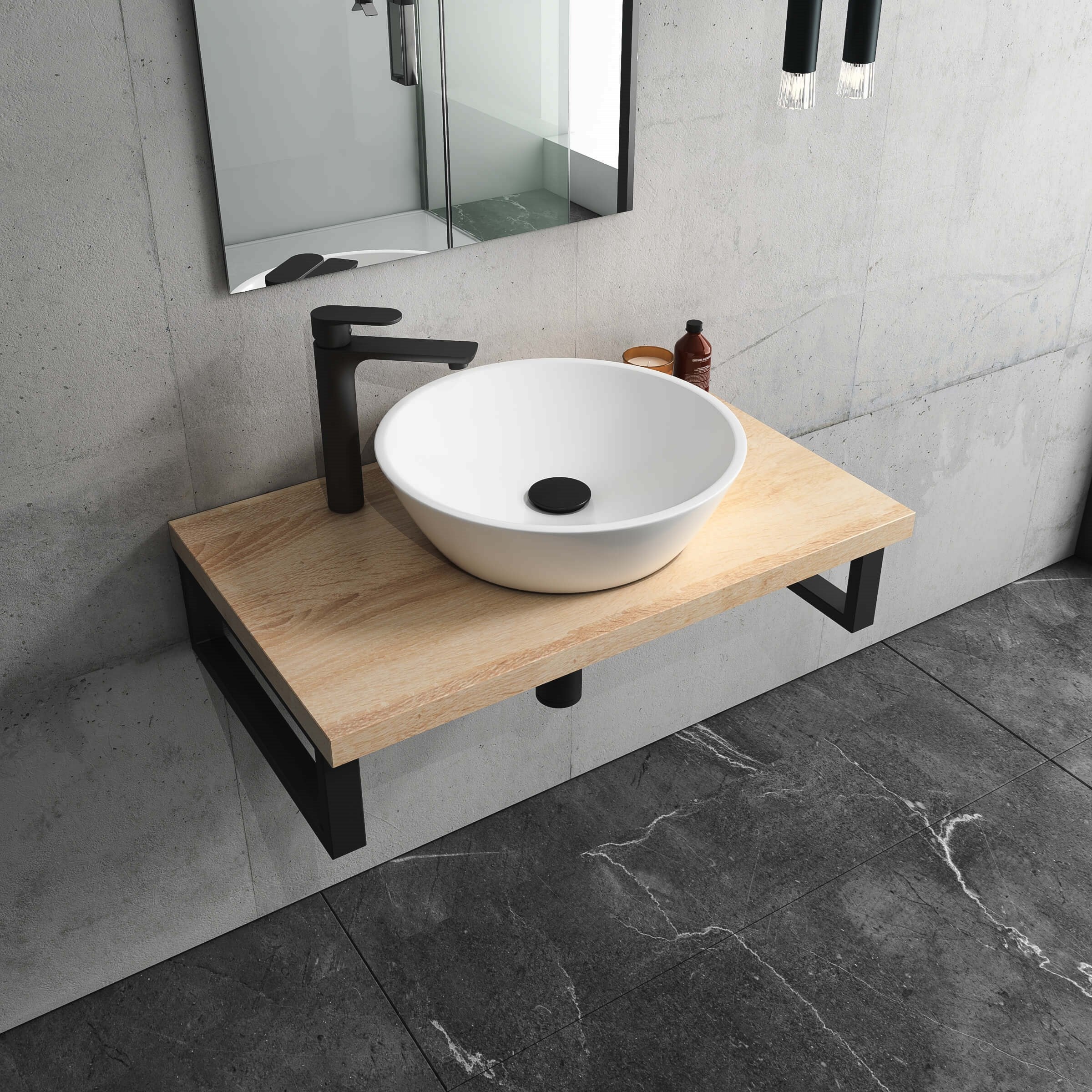 ISVEA Sistema Y Soft Tezgah Üzeri Çanak Lavabo 45 cm, Batarya Deliksiz Beyaz | 10SY66045