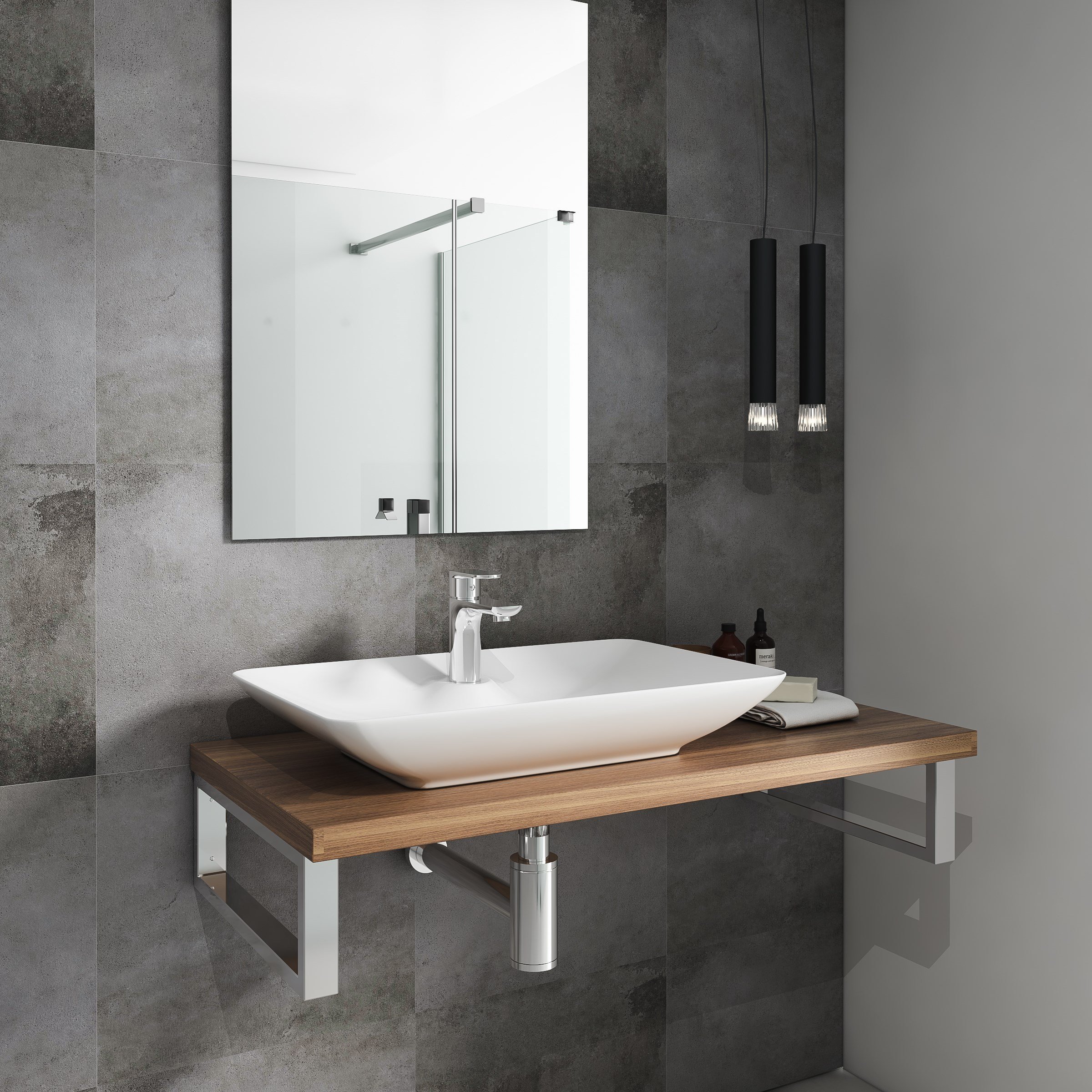 Isvea Sistema Y Tezgah Üstü  Çanak Lavabo 65 cm, Batarya Delikli Beyaz | 10SY50065