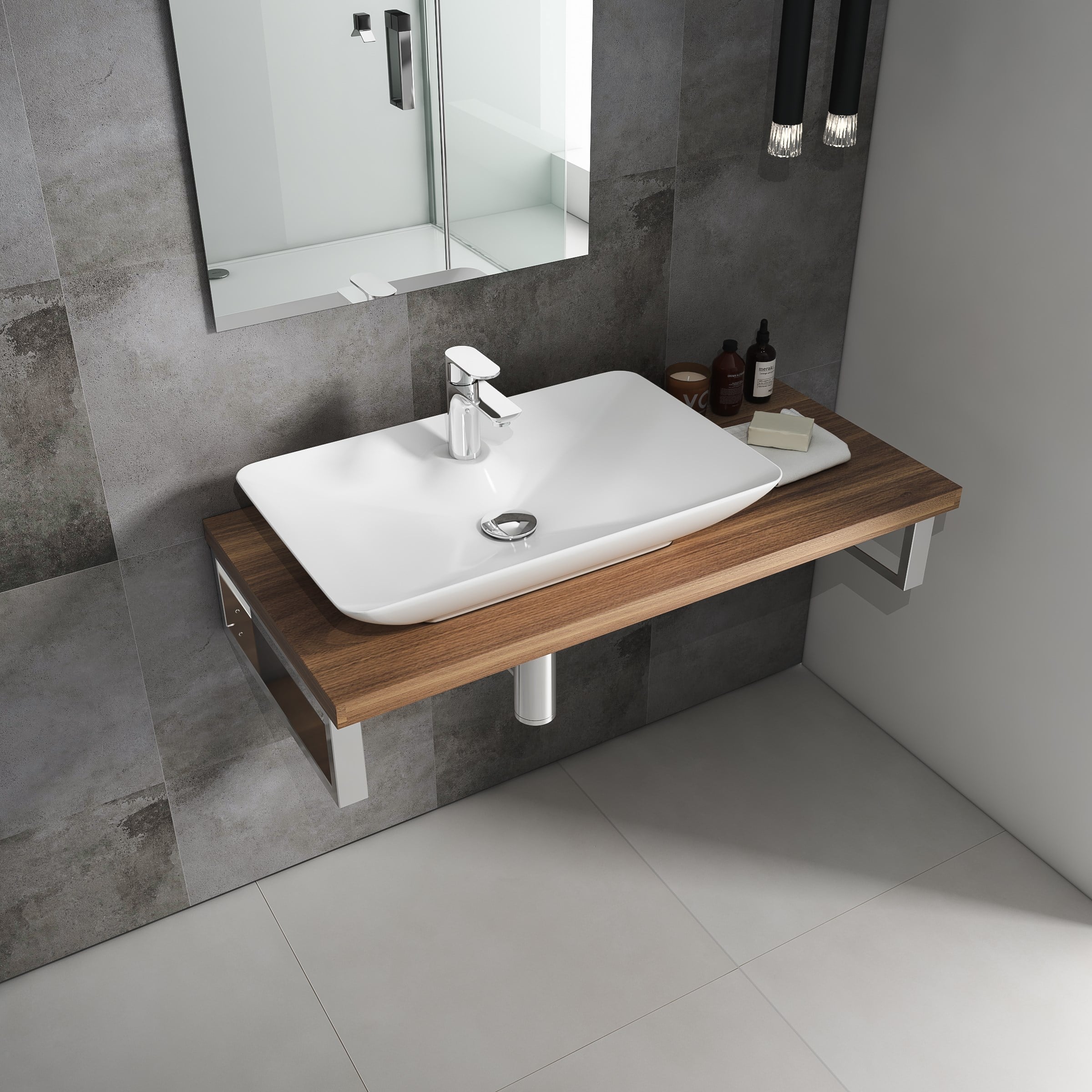 Isvea Sistema Y Tezgah Üstü  Çanak Lavabo 65 cm, Batarya Delikli Beyaz | 10SY50065