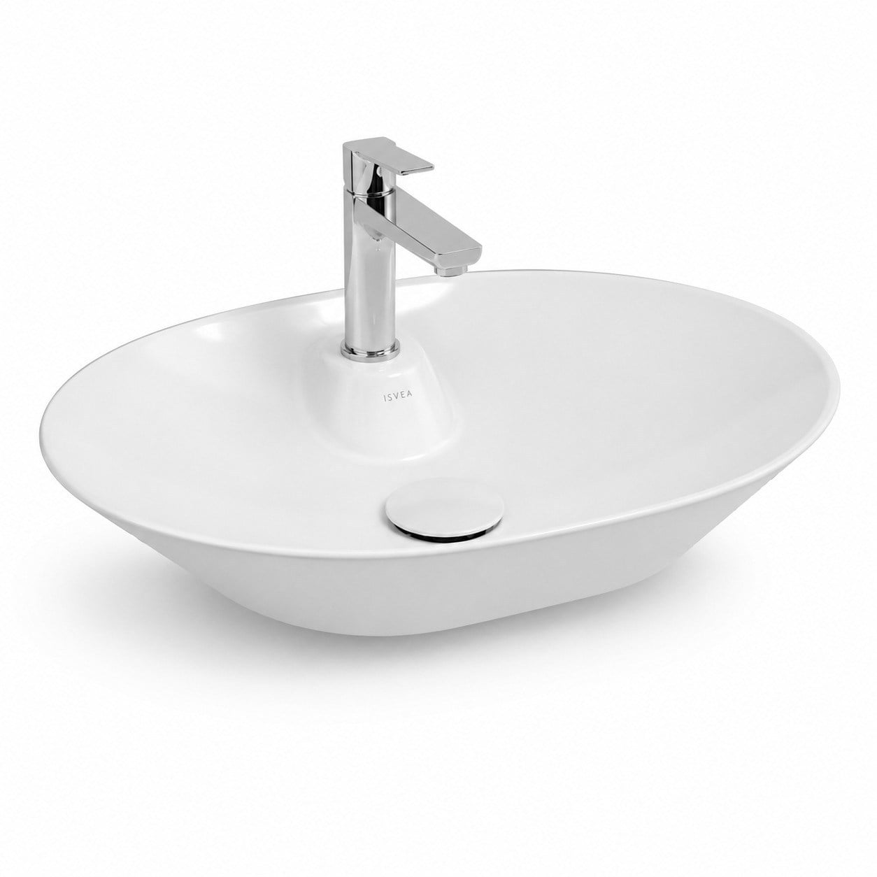 Isvea Sistema Y Tezgah Üstü  Çanak Lavabo 60 cm, Batarya Delikli Beyaz | 10SY51060
