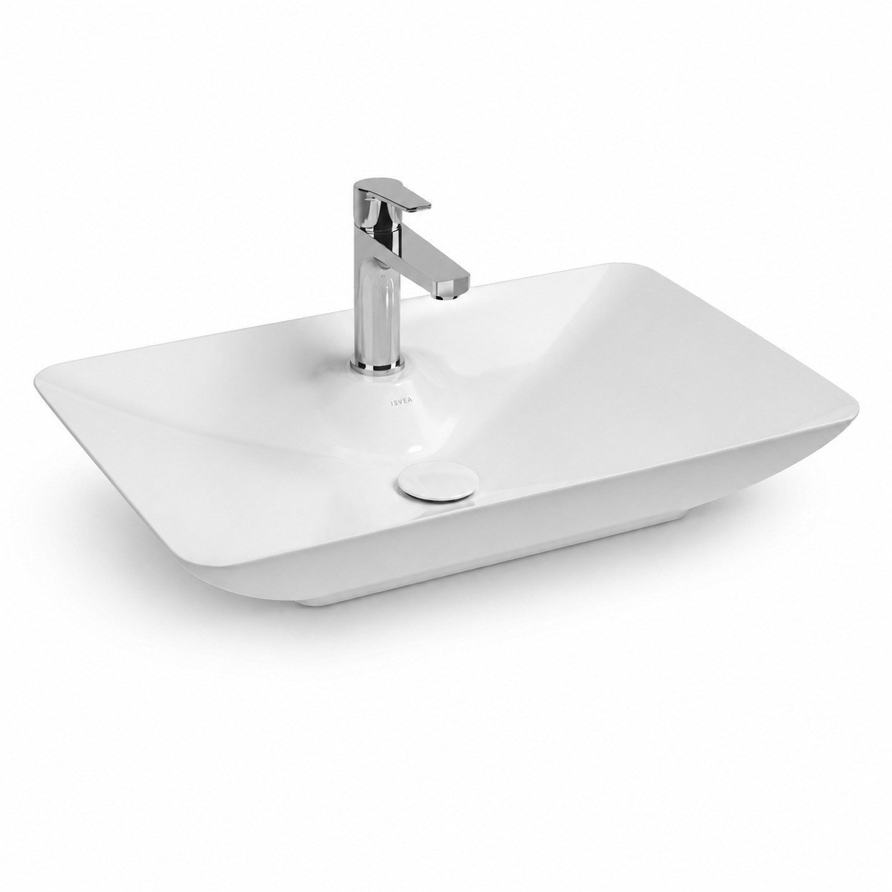 Isvea Sistema Y Tezgah Üstü  Çanak Lavabo 65 cm, Batarya Delikli Beyaz | 10SY50065