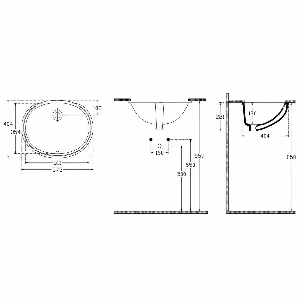 Isvea Soluzione Tezgah Altı Gömme Lavabo 57 cm Beyaz | 10AC77057