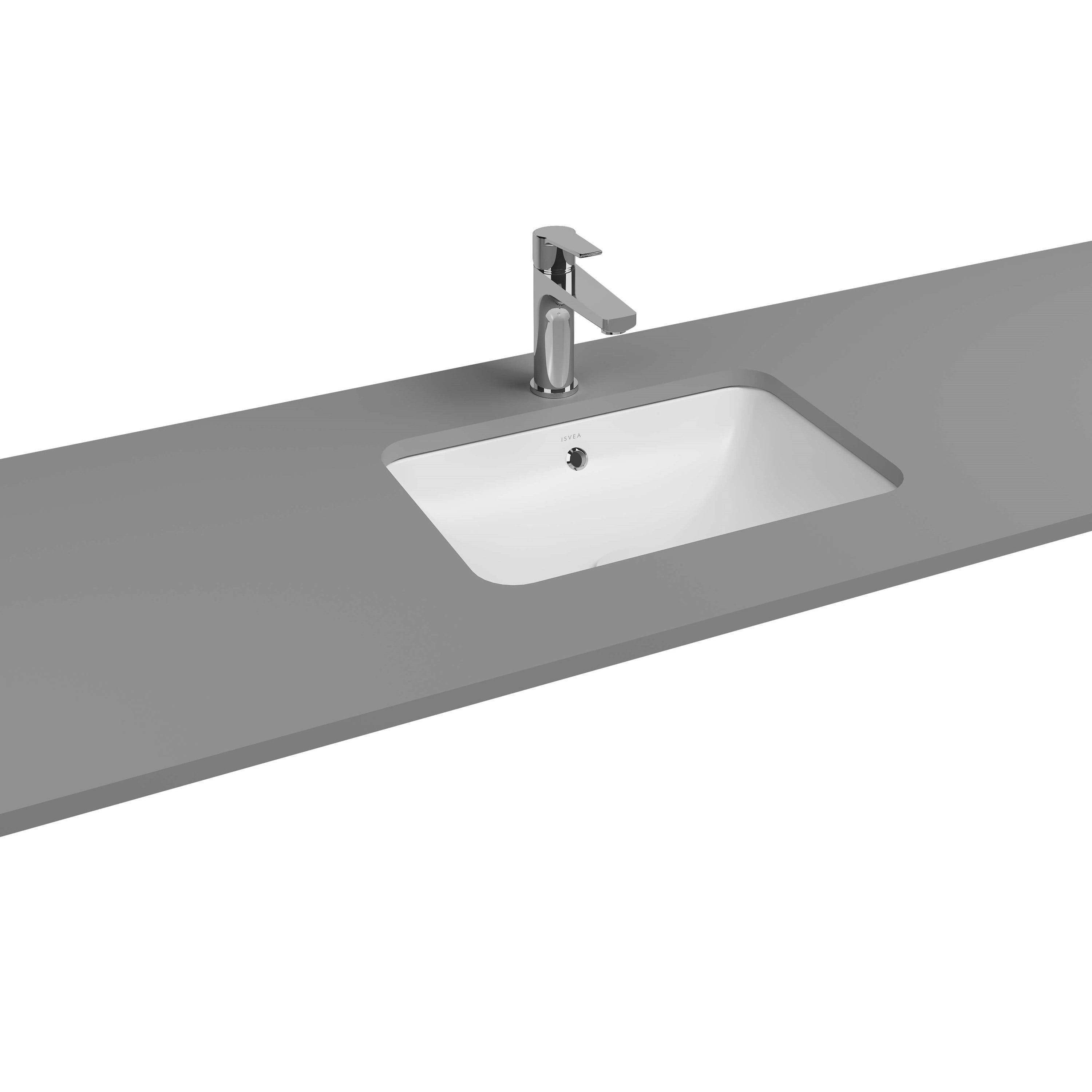 Isvea Soluzione Tezgah Altı Kare Gömme Lavabo 45 cm Beyaz | 10PL77045