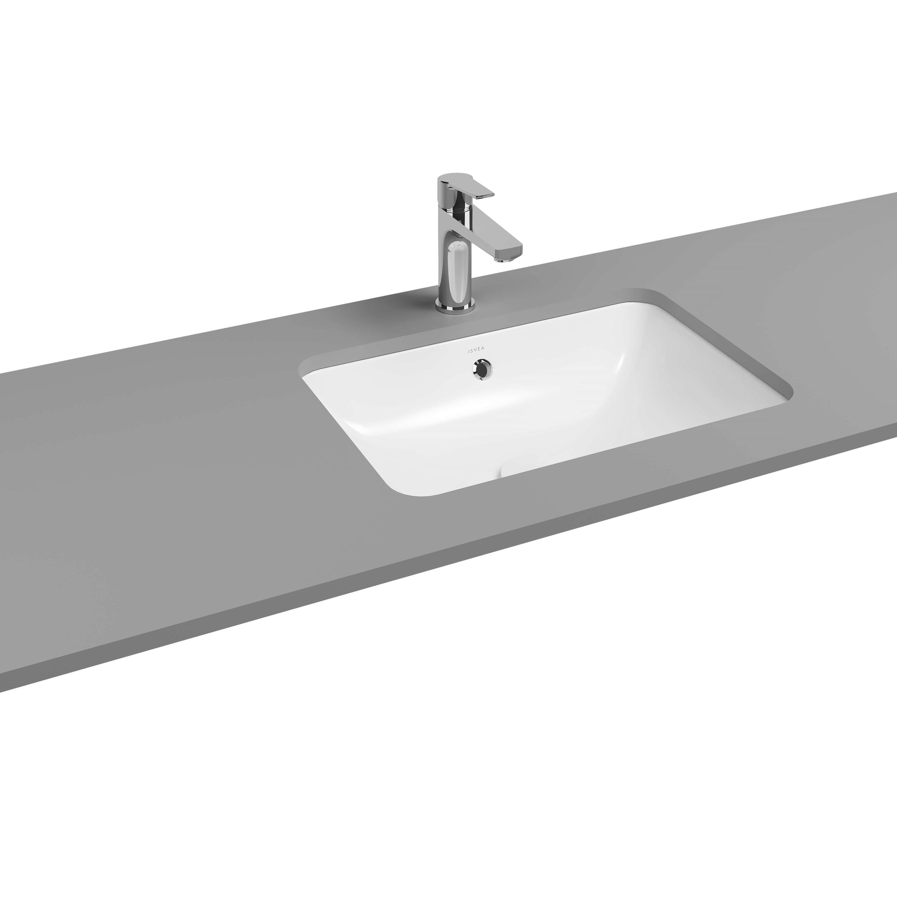 Isvea Soluzione Tezgah Altı Kare Gömme Lavabo 56 cm Beyaz | 10SZ77056