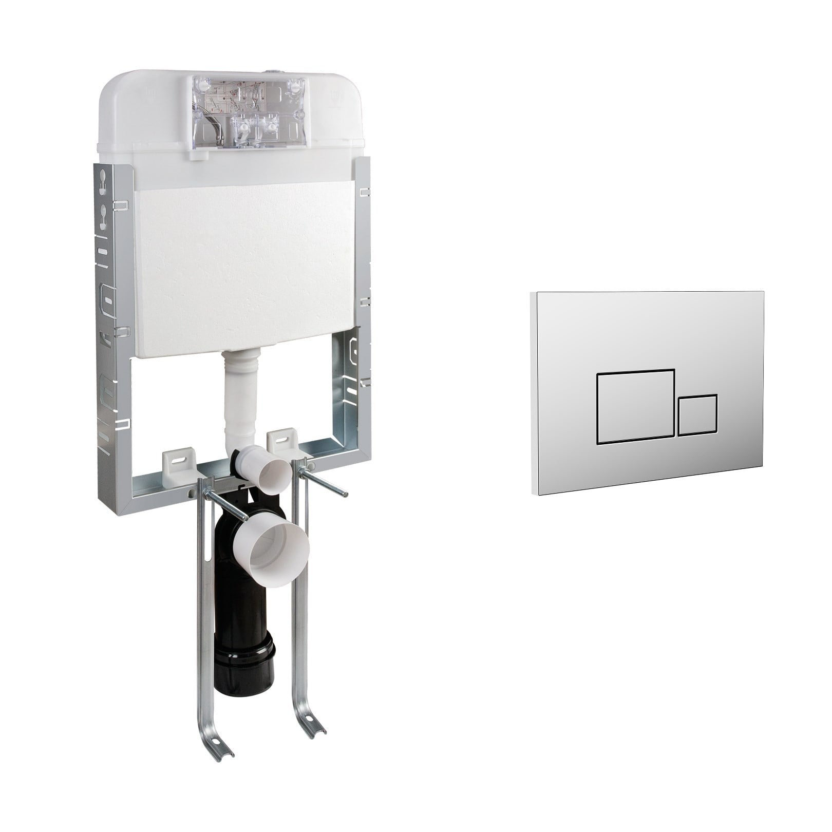 NKP Basic Gömme Rezervuar -Tuğla tipi, S1 PARLAK Krom kapak -SET 2 PARÇA-NPS.0020.041.01