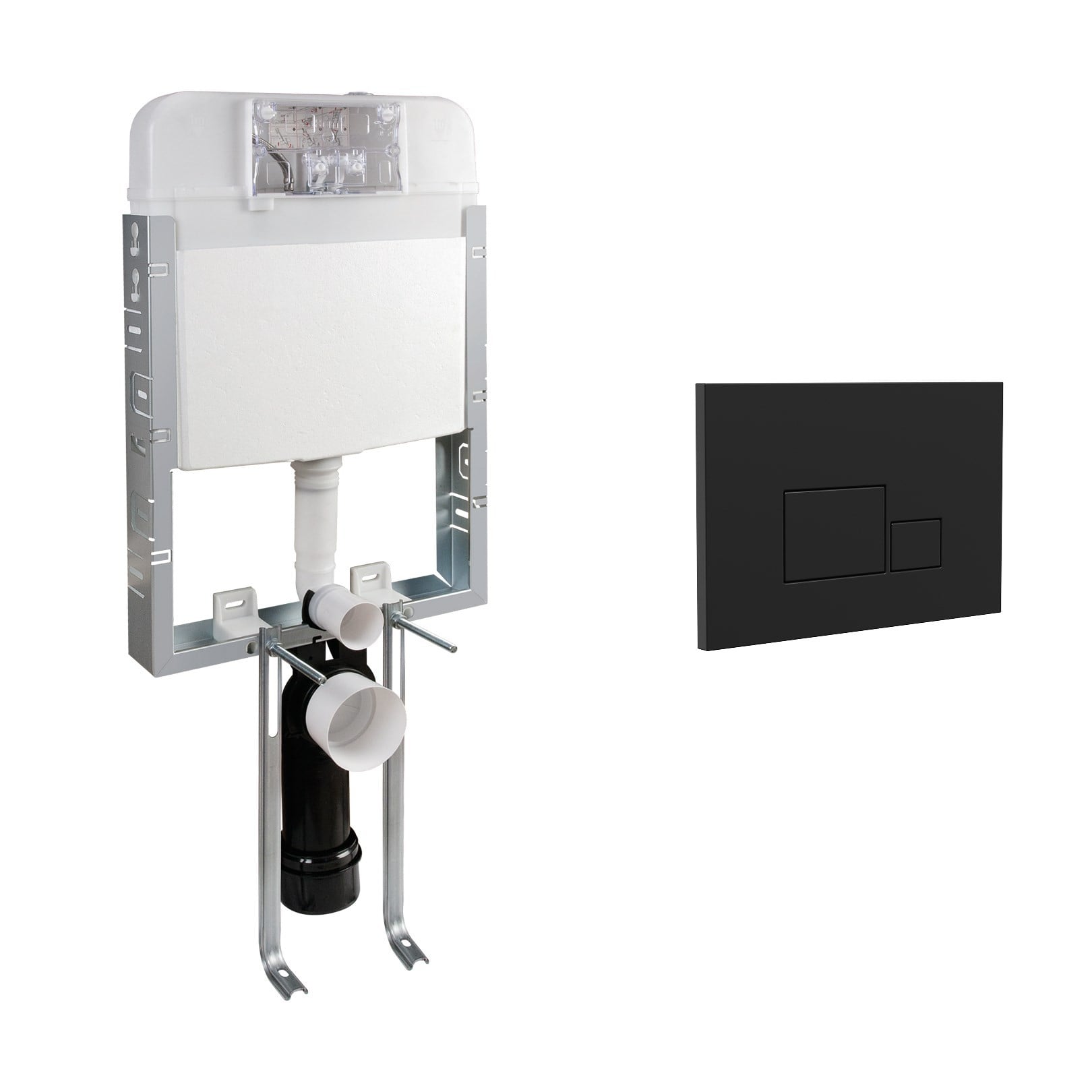 NKP Basic Gömme Rezervuar -Tuğla tipi, S1 Mat Siyah kapak- SET 2 PARÇA-NPS.0020.044.01