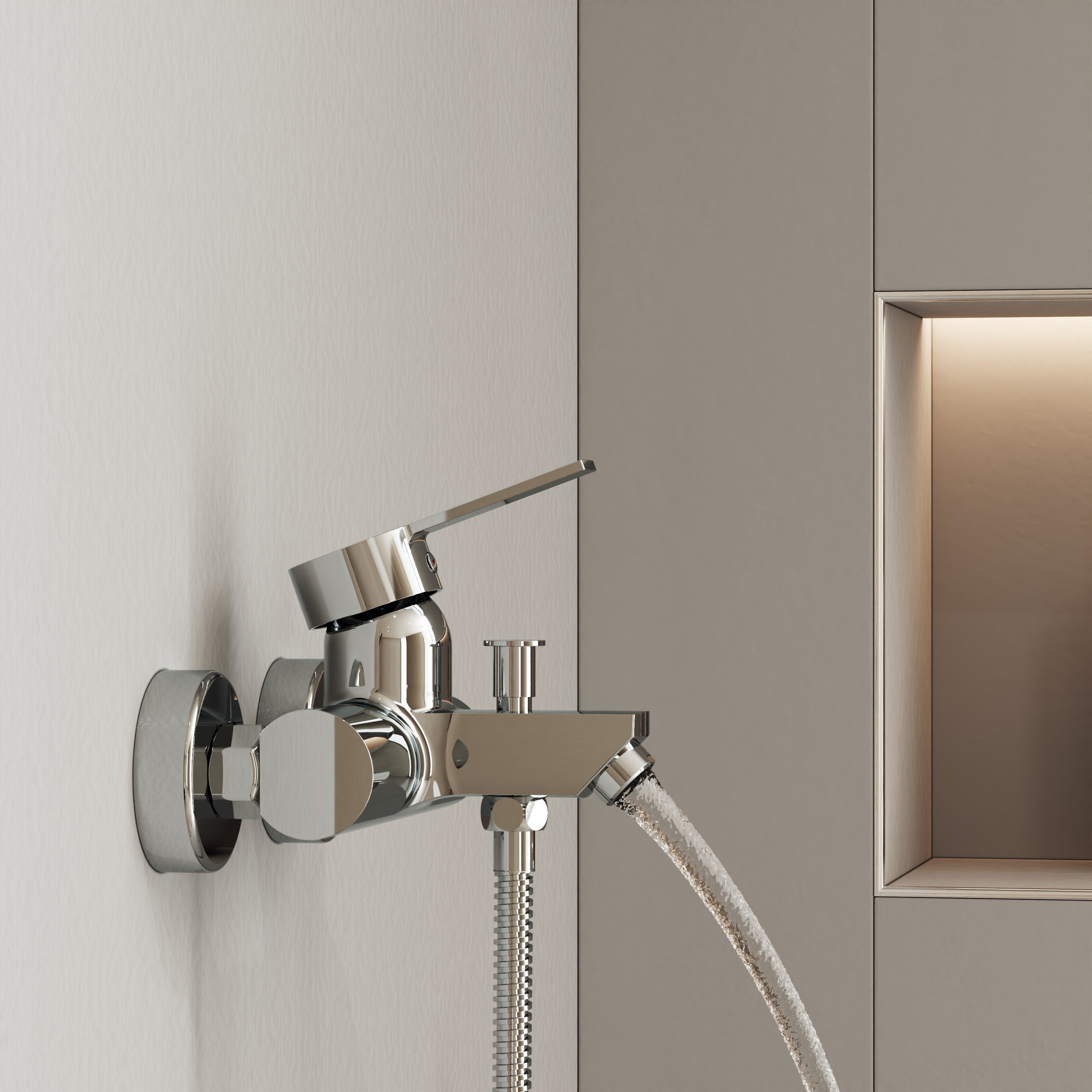 Nuss Safir Banyo Bataryası-Parlak Krom-N-9604